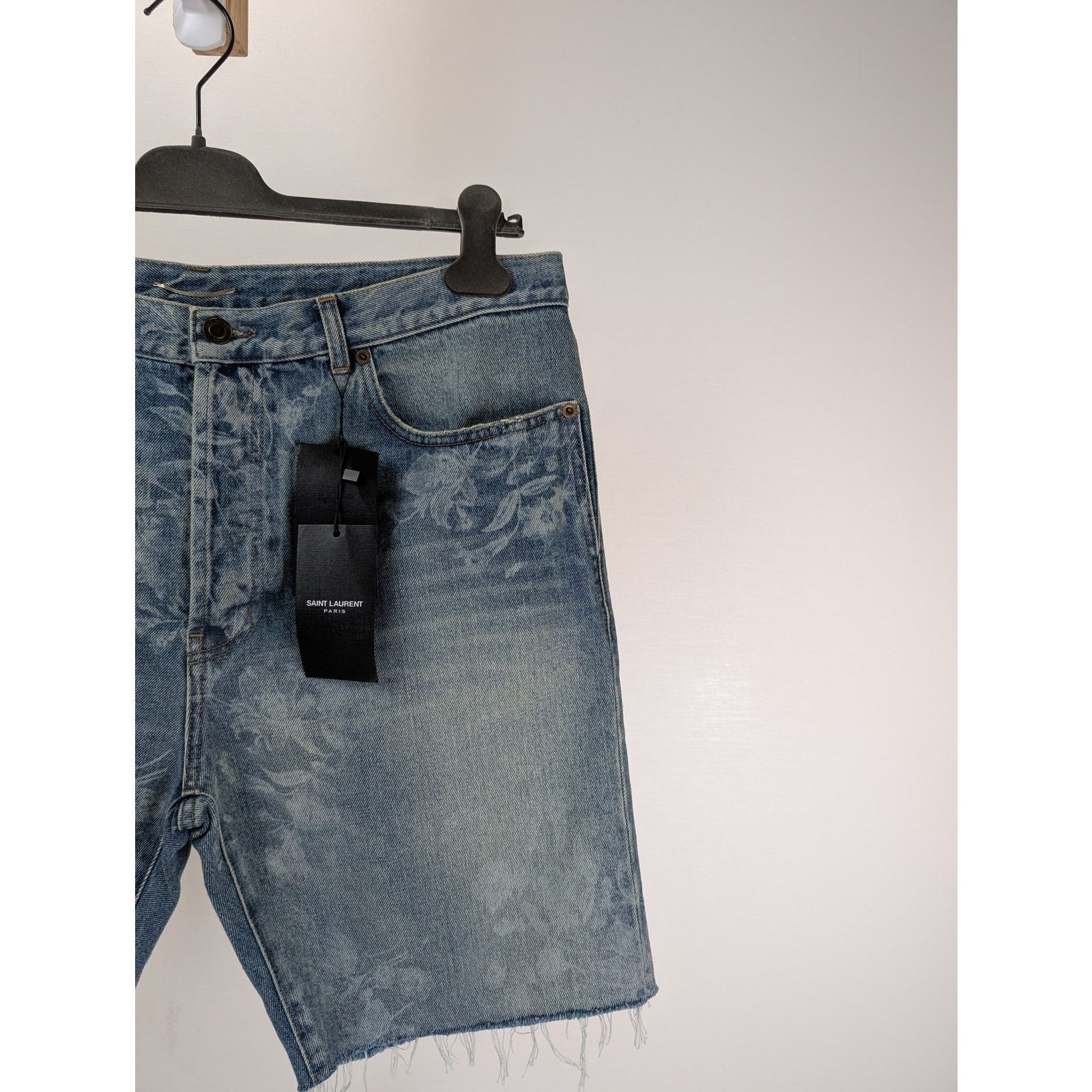 Saint Laurent Paris o1rshd1 Denim Short Straight in Florida Blue Size US 34 / EU 50 - 4 Thumbnail