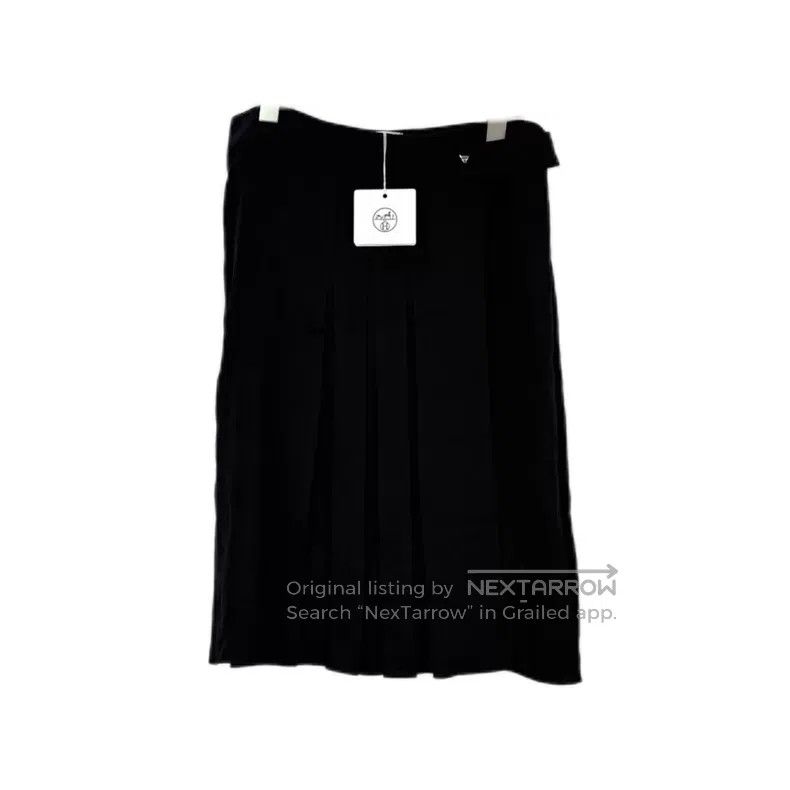Hermes Hermes Navy Blue Semi-Silk Studs Skirt Size 35" - 1 Thumbnail