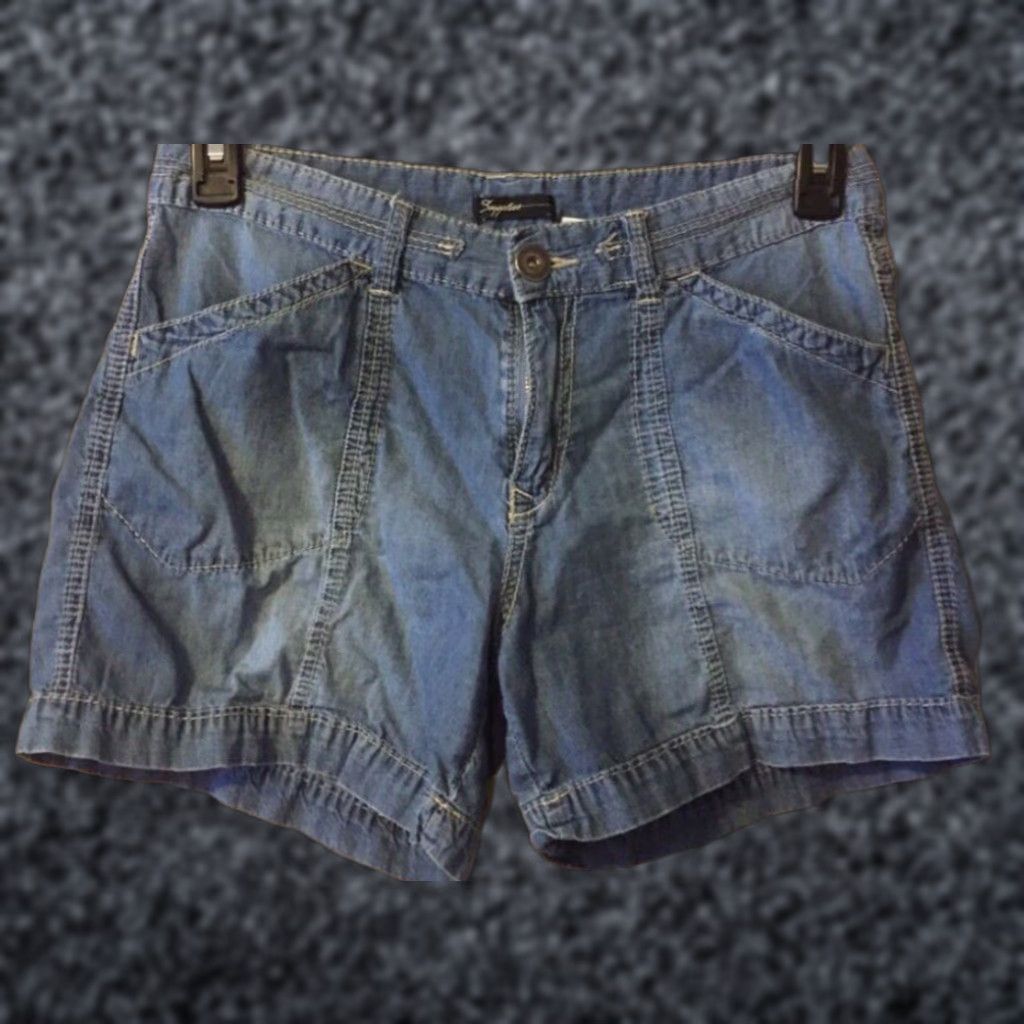 Vintage Supplies Women's Mid Rise Shorts Size 6 100% Cotton Blue 31x4-1/4 Casual Size 24" / US 00 / IT 34 - 1 Thumbnail