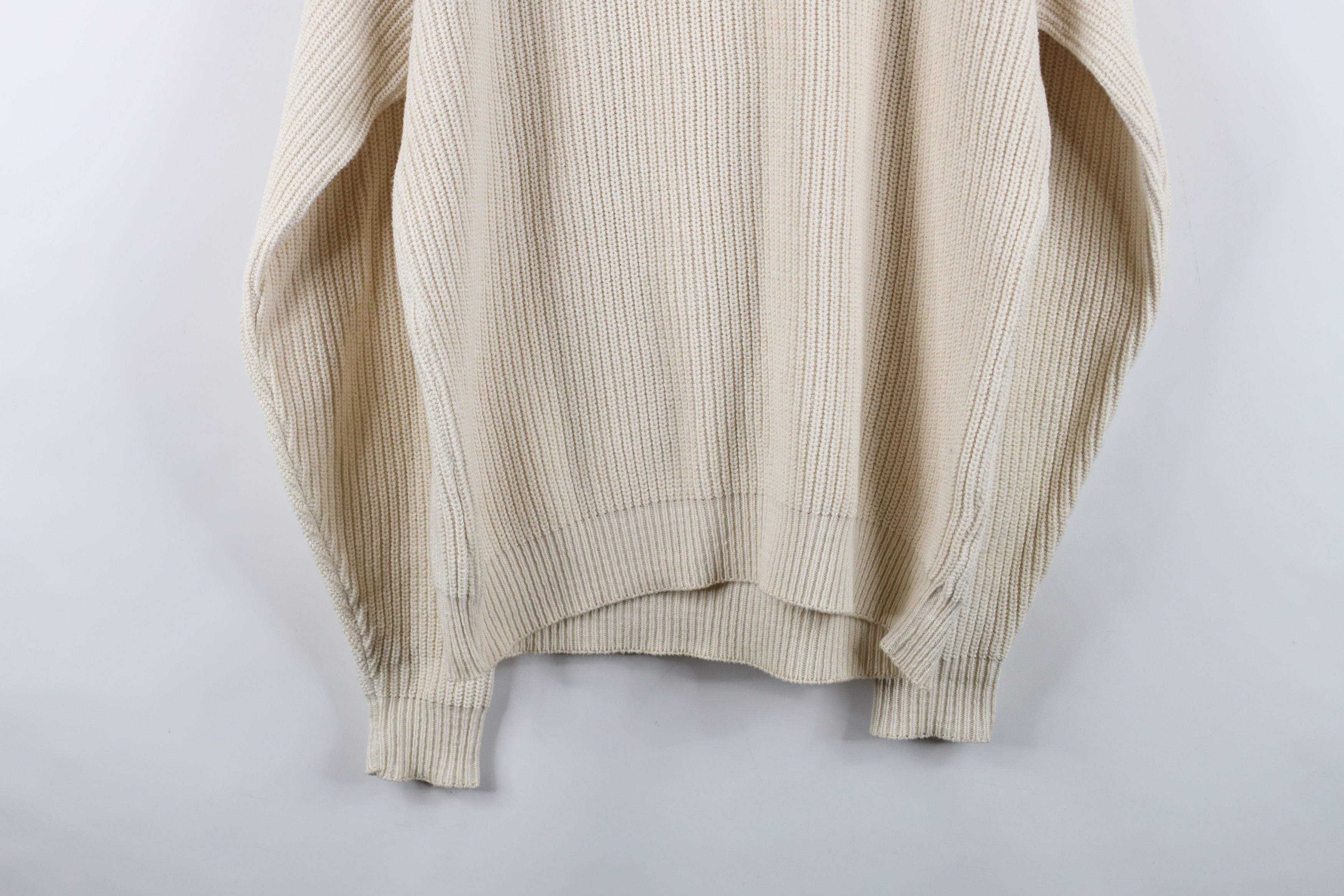 Vintage Vintage 80s 90s Streetwear Ribbed Knit Sweater BeigeUSA Size US XL / EU 56 / 4 - 14 Thumbnail