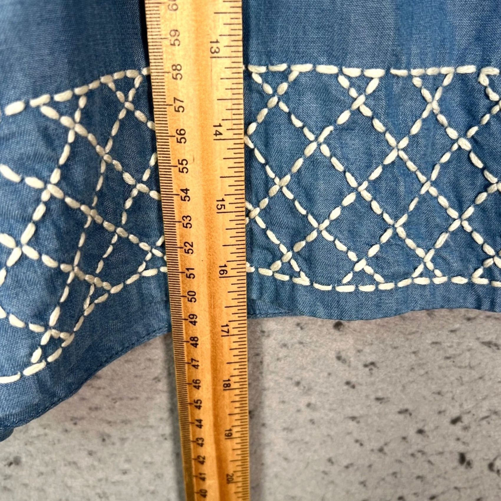 Alix Of Bohemia Alix Of Bohemia Womens Blue High-Waisted Embroidered Bermuda Shorts Size 30" / US 8 / IT 44 - 6 Thumbnail