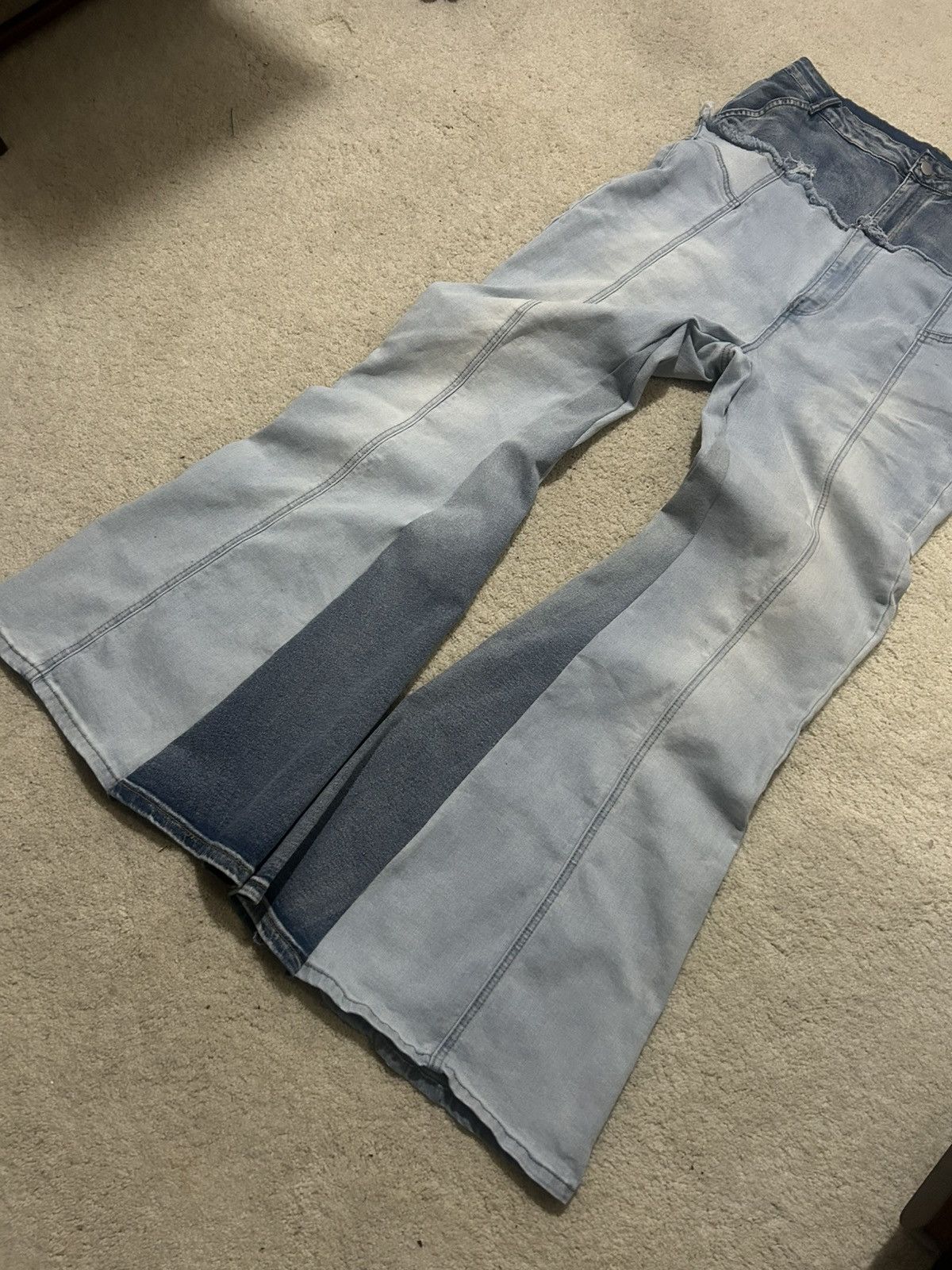 Other BLUE WASHED X CUSTOM DOUBLE WAISTED FLARED DENIM Size US 34 / EU 50 - 5 Thumbnail