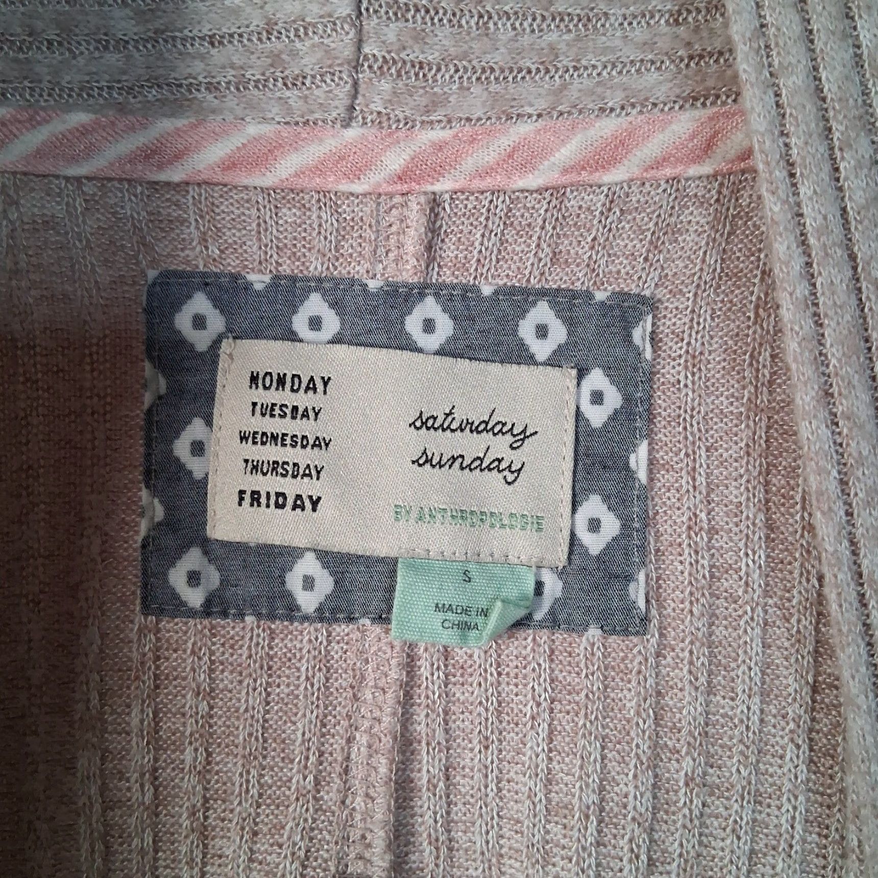 Anthropologie VINTAGE Saturday Sunday Anthropologie Cardigan Duster Open Front Boho Ribbed Knit Beige S Small Womens Size S / US 4 / IT 40 - 4 Thumbnail
