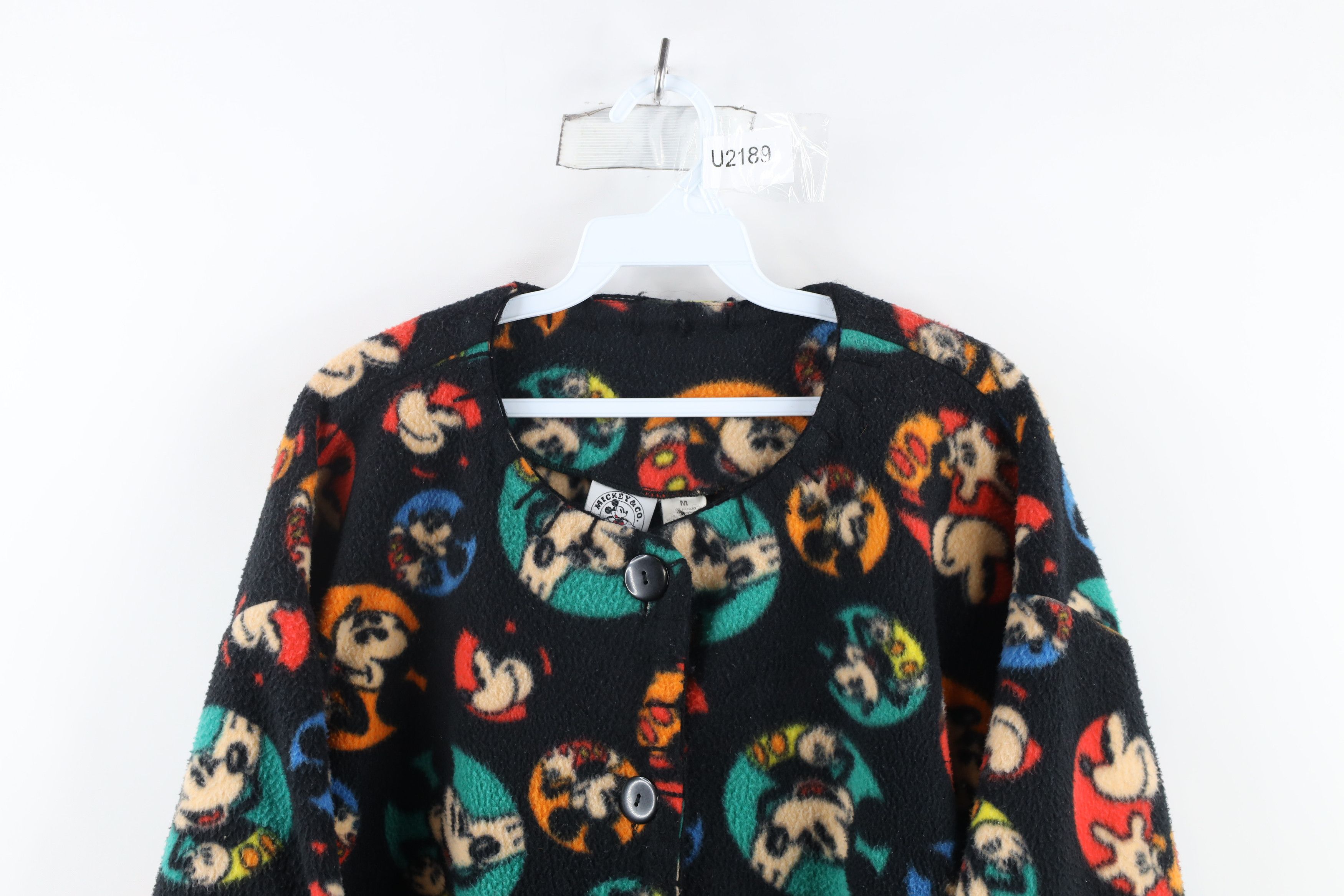Disney × Vintage Vintage 90s Disney Mickey Mouse All Over Print Fleece Size M / US 6-8 / IT 42-44 - 2 Thumbnail