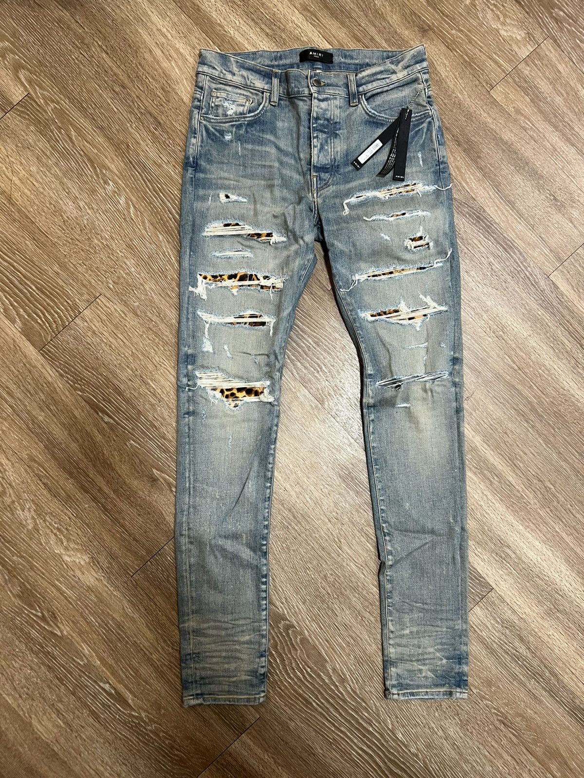 Amiri AMIRI MX1 Leopard Thrasher SZ 33 Indigo | Grailed