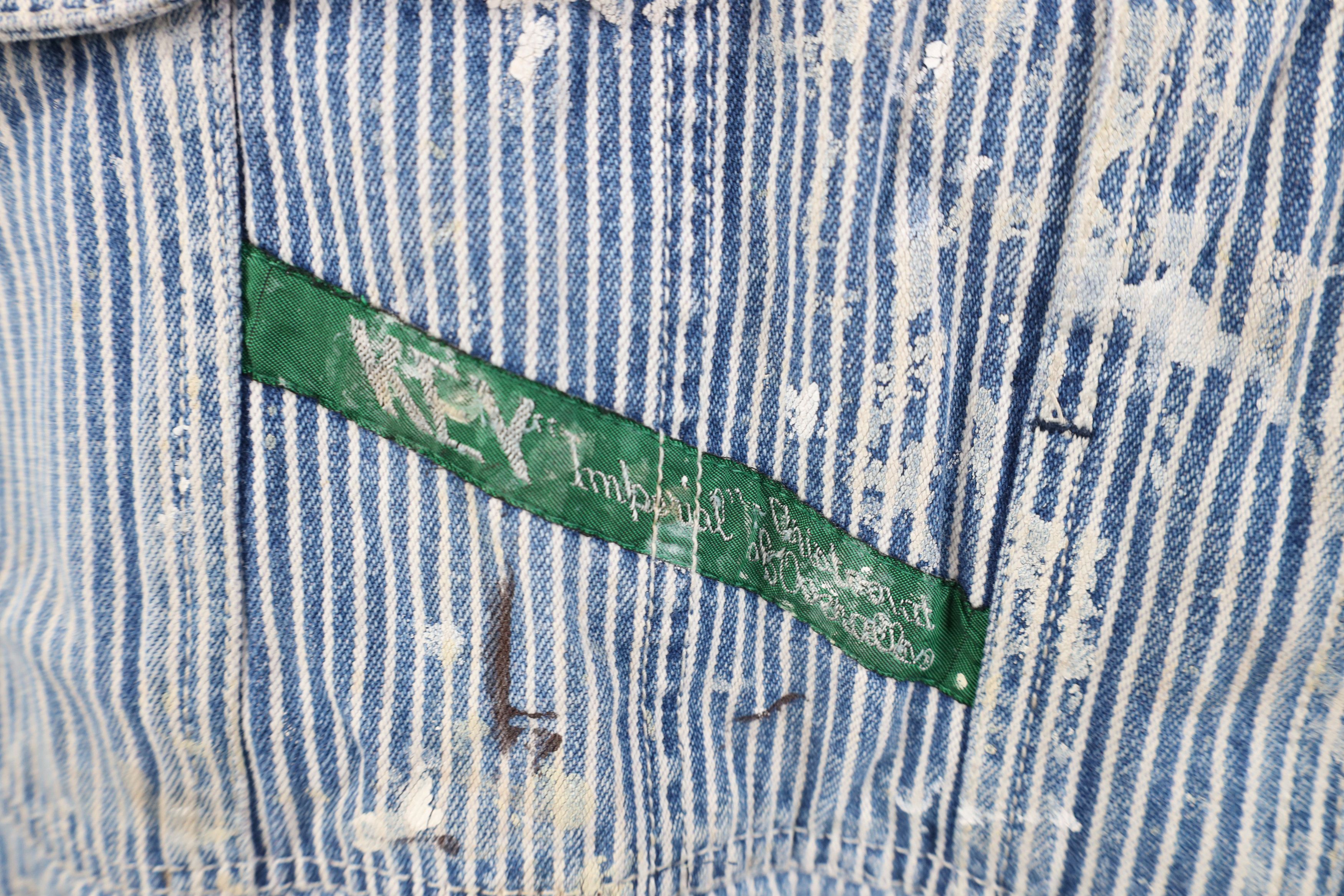Vintage Vintage 90s Streetwear Thrashed Hickory Striped Overalls Size US 42 / EU 58 - 9 Thumbnail