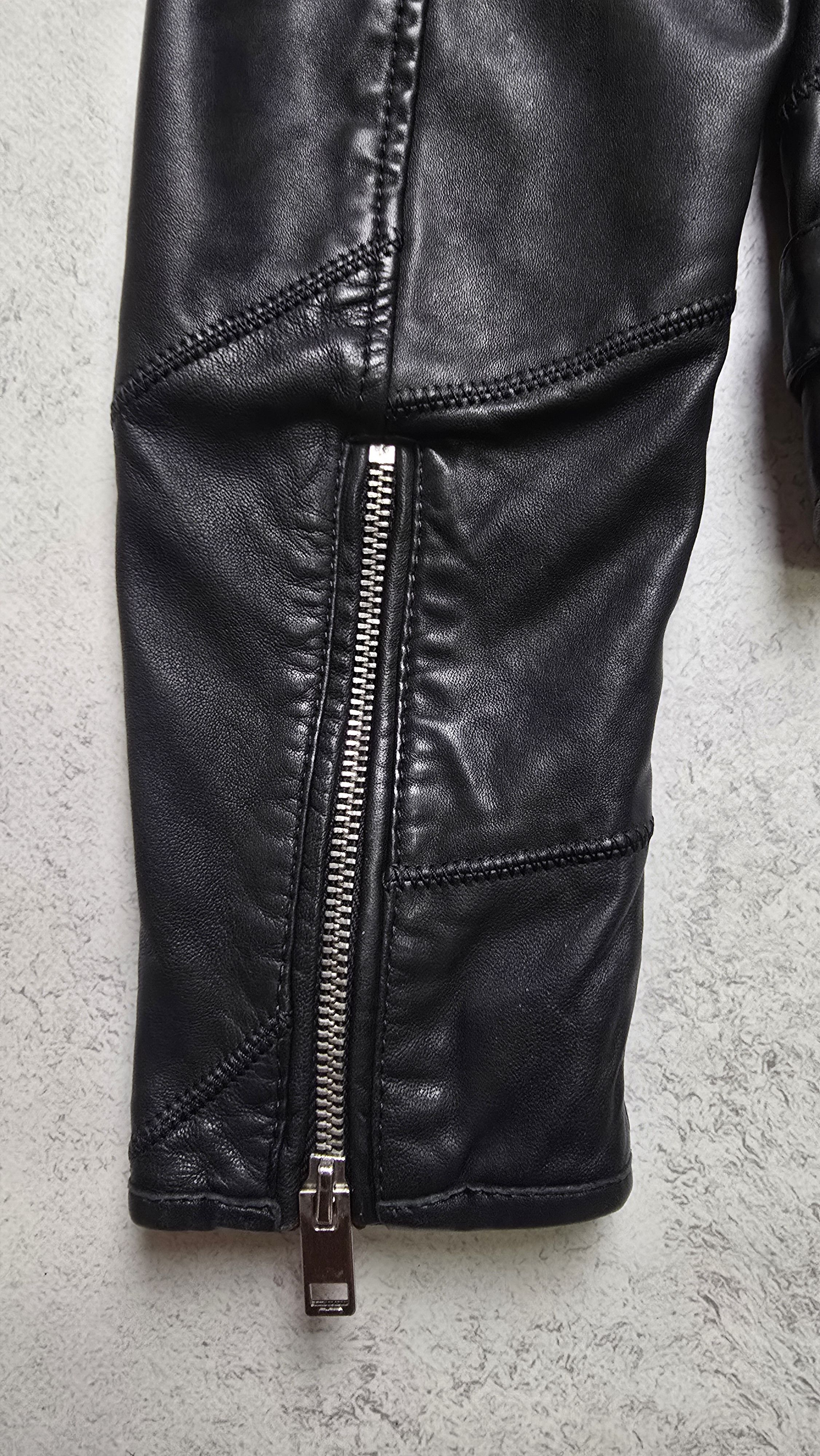 Diesel L-ARENA-A Flight Bomber motorcycle Leather Black Jacket Size M / US 6-8 / IT 42-44 - 6 Thumbnail