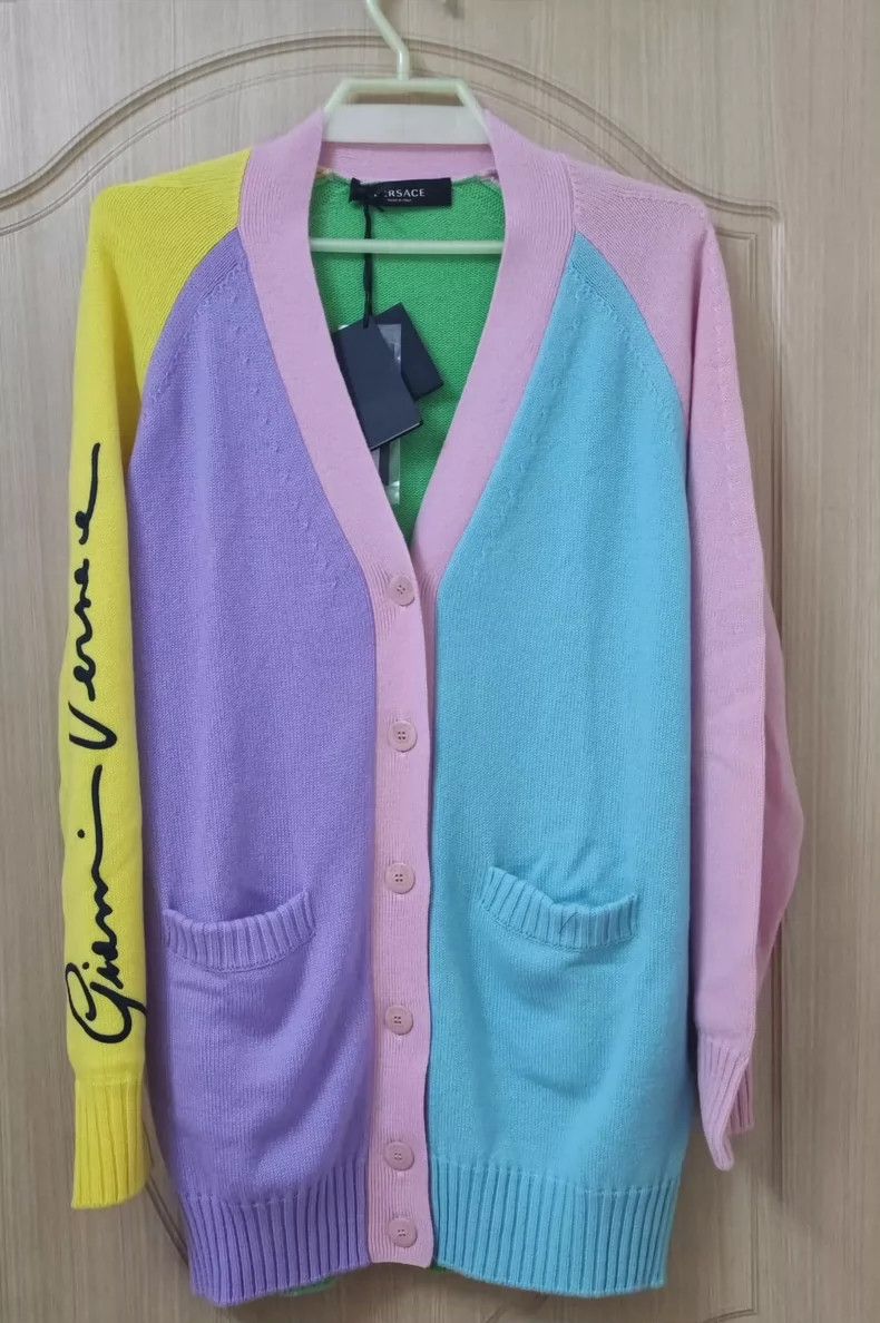 Versace Versace Full wool cardigan Size L / US 10 / IT 46 - 1 Thumbnail