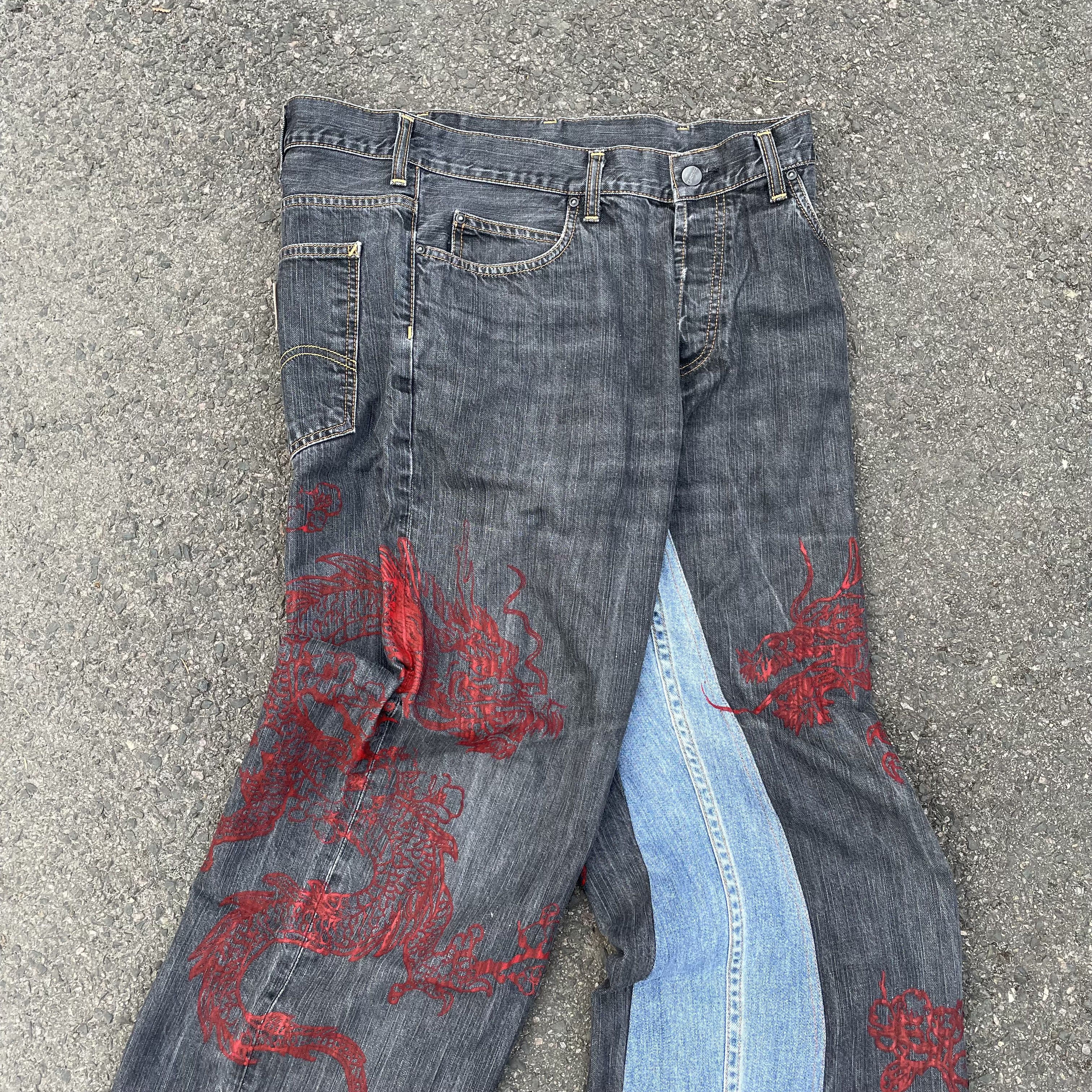 Carhartt Custom Carhartt Flared Jeans baggy fit dragon japan style Size US 37 - 2 Thumbnail