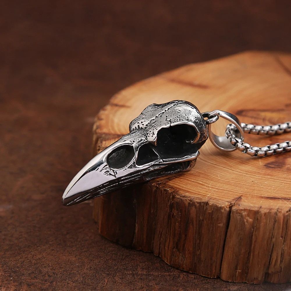 Other Viking Crow Head Bird Skull Size ONE SIZE - 5 Thumbnail