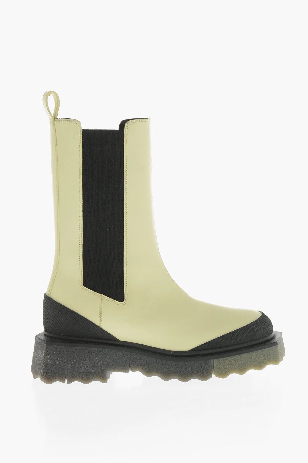 Off-White og1mm0426 Leather & Fabric Chelsea Ankle Boots Beige & Black Size US 11 / IT 41 - 1 Thumbnail
