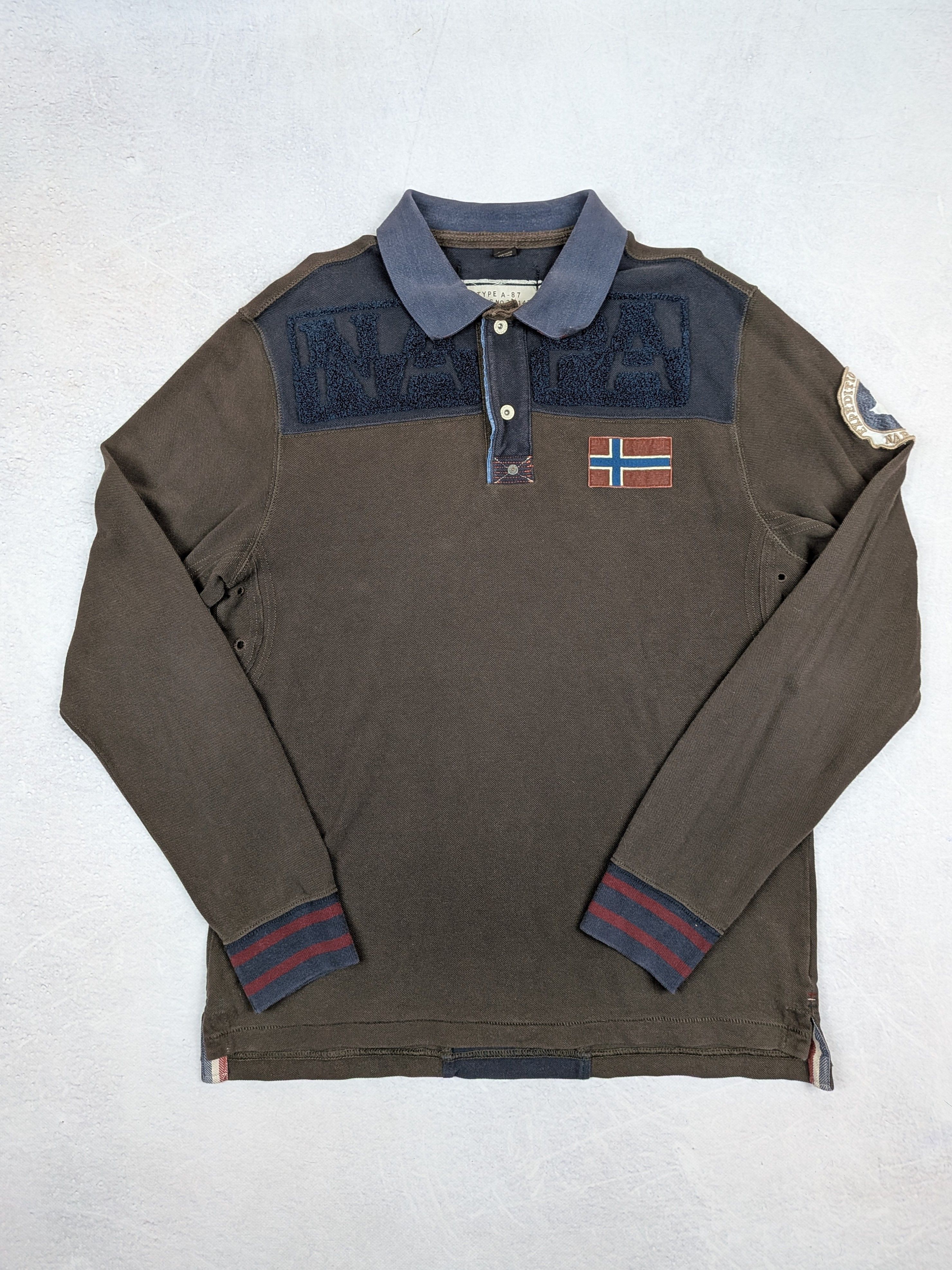 Napapijri Napapijri Vintage Heavy Cotton Rugby Shirt Jumper Size L/XL Size US XL / EU 56 / 4 - 1 Thumbnail