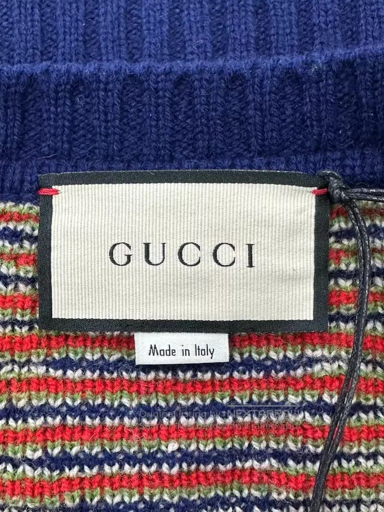 Gucci Gucci Color-matched red and green full-print logo wool kni Size M / US 6-8 / IT 42-44 - 3 Thumbnail