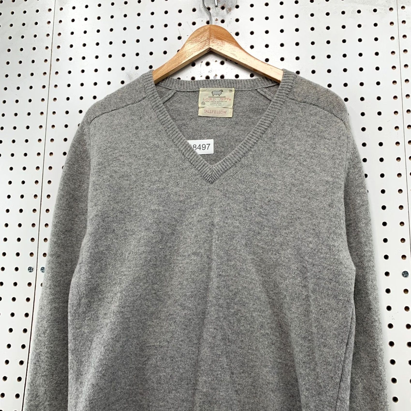 Vintage Vintage Lord Jeff Sweater Mens Medium Gray 80s Tallfellow Lambswool Pullover Size US M / EU 48-50 / 2 - 7 Thumbnail