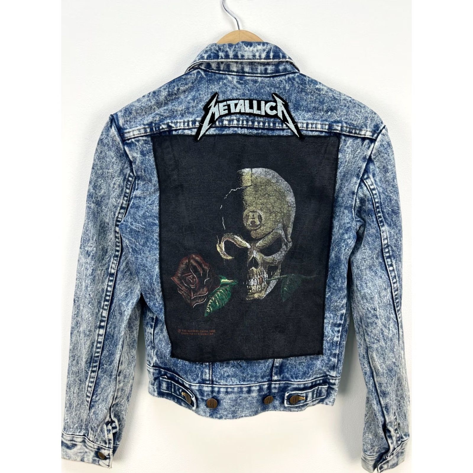 Wrangler VINTAGE Wrangler Denim Jacket Custom Metallica Patch 1989 Rock Heavy Metal XS Size XS / US 0-2 / IT 36-38 - 2 Thumbnail
