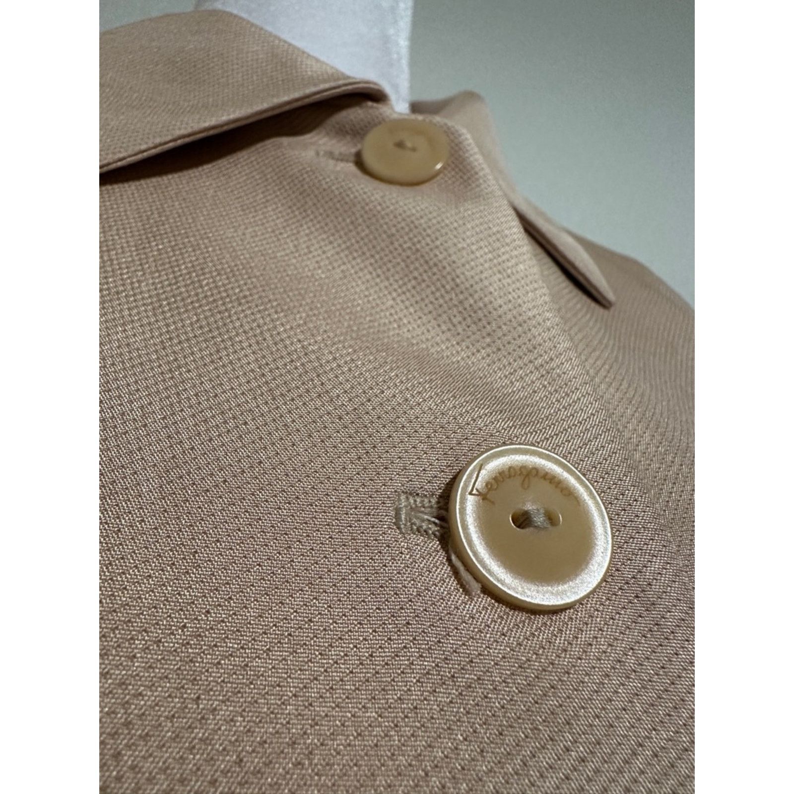 Salvatore Ferragamo SALVATORE FERRAGAMO Vintage 90’s Silk Pantsuit Tan 14 Size XL / US 12-14 / IT 48-50 - 5 Thumbnail