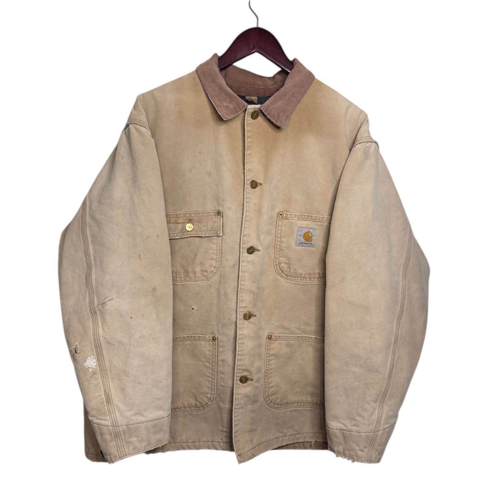 Carhartt Vintage 90’s Carhartt Chore Jacket XL Blanket Lined TAN Size US XL / EU 56 / 4 - 1 Thumbnail