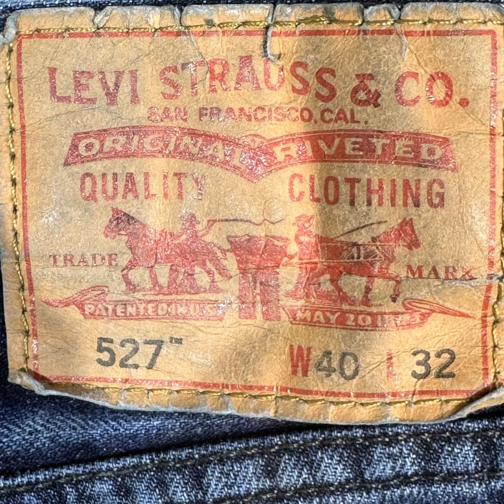 Levi's Levi's 527 Jeans 40 X 32 Blue Denim Mid-Rise Bootcut Mens Regular Size 40 Inseam 32 Cotton Denim Blue Jeans Size US 40 / EU 56 - 3 Thumbnail