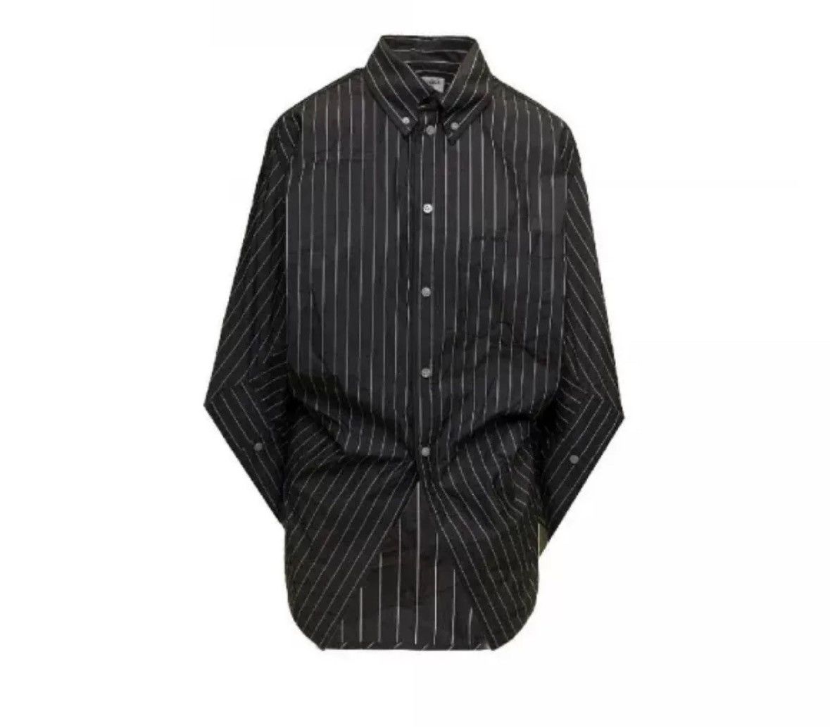 Balenciaga Balenciaga striped logo tie shirt jacket Size US M / EU 48-50 / 2 - 8 Thumbnail