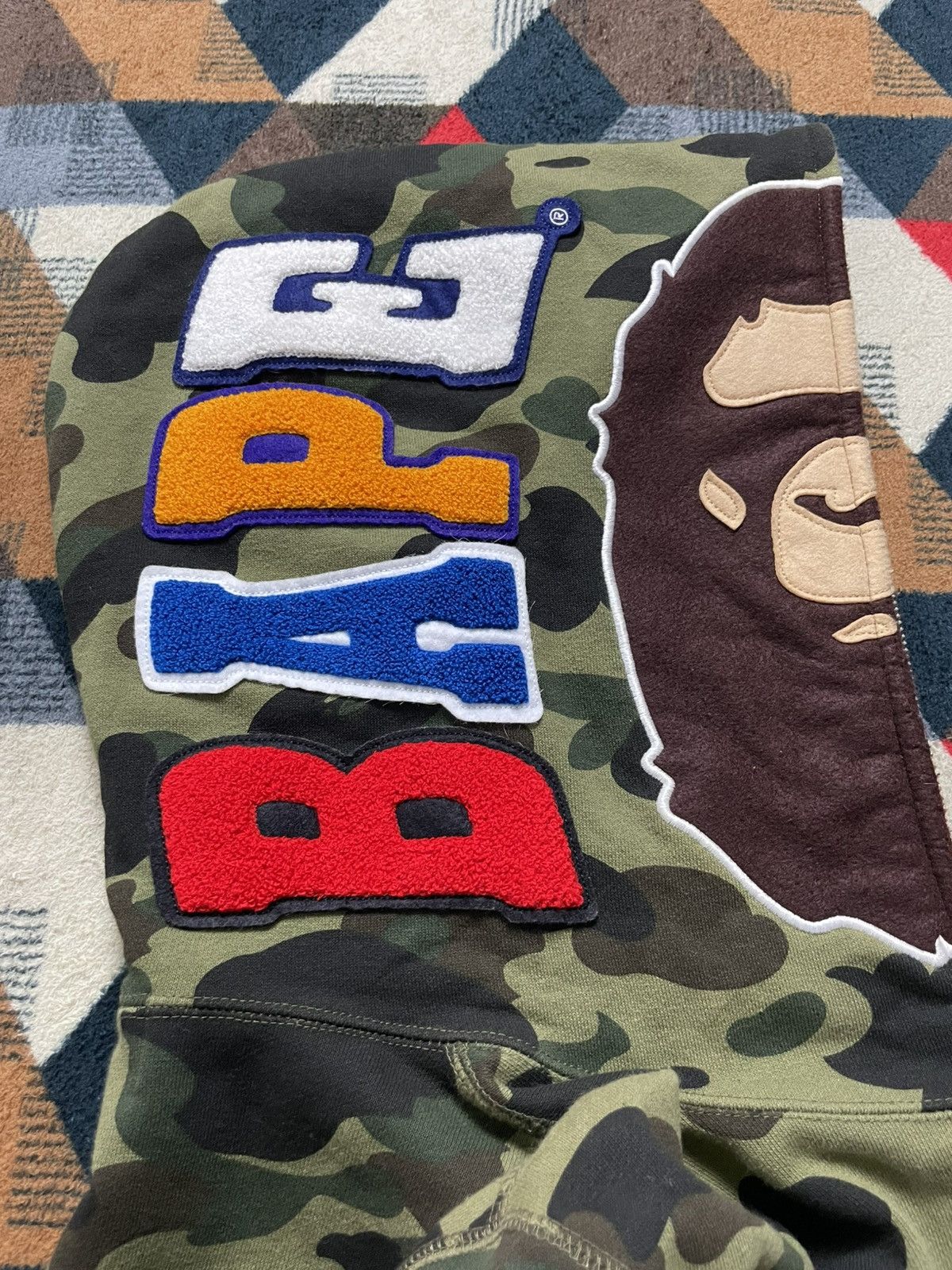Bape Bape Split Camo/Grey Zip Hoodie Size US L / EU 52-54 / 3 - 13 Thumbnail