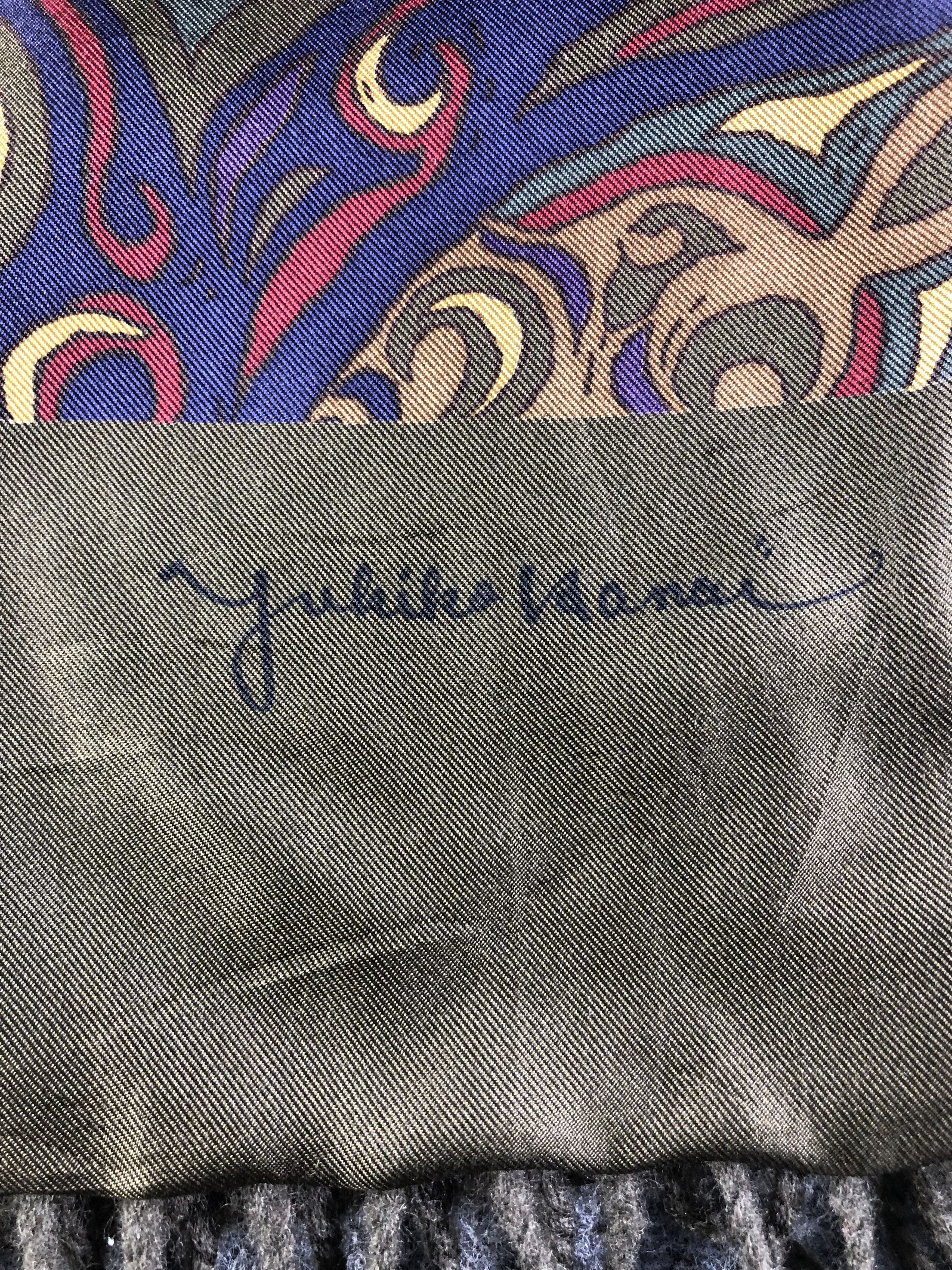 Japanese Brand Yukiko Hanai Silk Wool Scarf / Muffler / Neckwear SS1359 Size ONE SIZE - 4 Thumbnail