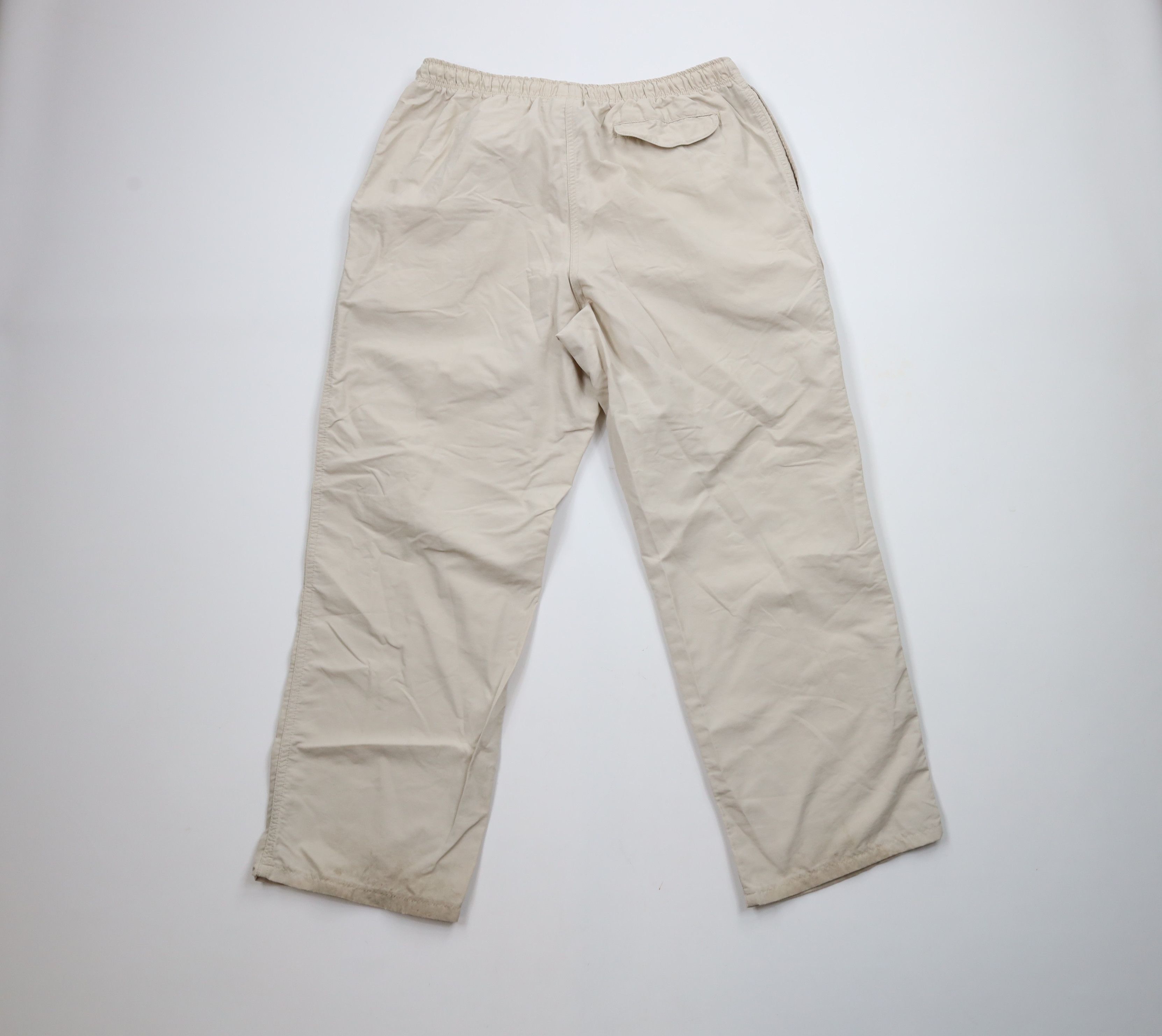 Lands' End × Vintage Vintage 90s Lands End Wide Leg Windbreaker Pants Beige Tan Size 38" / US 16 / IT 52 - 8 Thumbnail