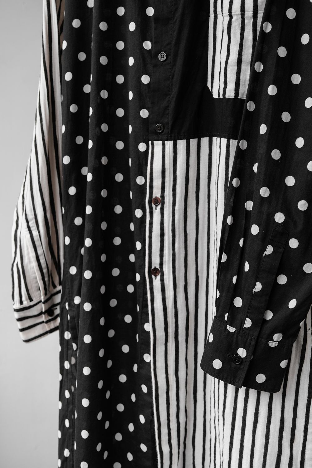 Yohji Yamamoto S’YTE Yohji Yamamoto Dot Stripe Pannel Long Shirt Size US L / EU 52-54 / 3 - 4 Thumbnail