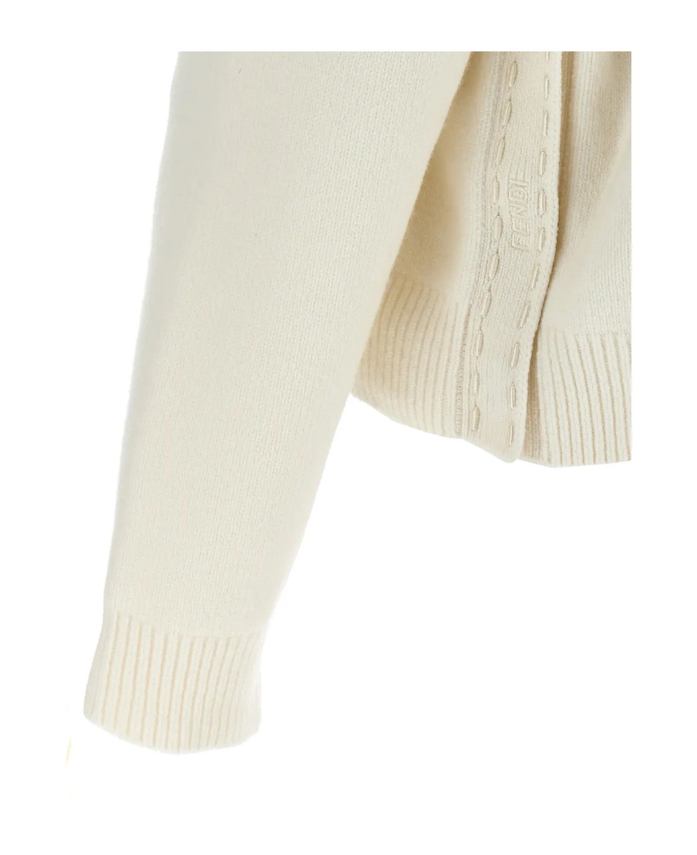 Fendi o1s1wg110326 Jumper in White Size XL / US 12-14 / IT 48-50 - 4 Thumbnail
