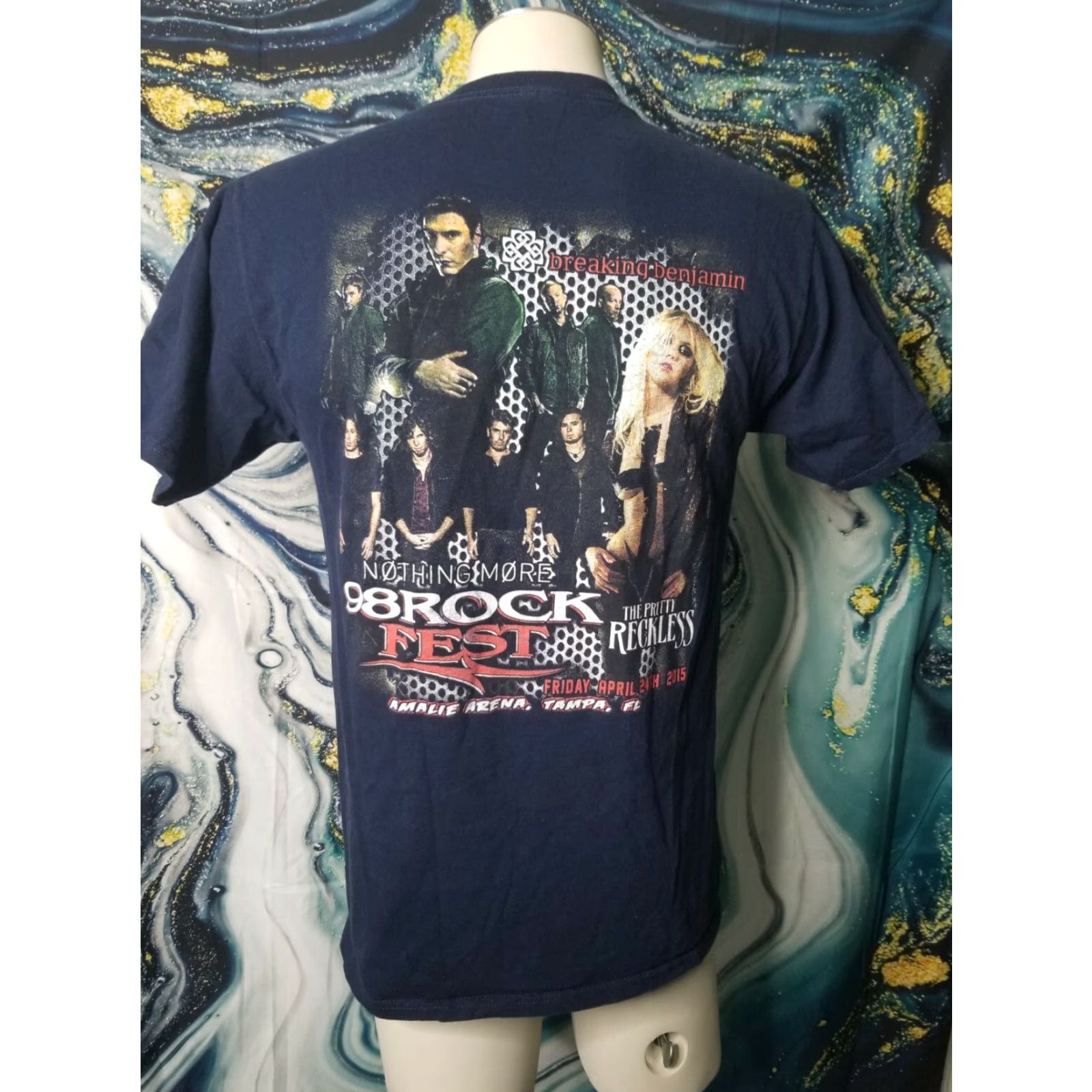 Jerzees Five Finger Death Punch T-Shirt Tampa Bay 98Rockfest 2015 Double-Sided Mens M Black Crew Neck Short Sleeve Band Tee Size US M / EU 48-50 / 2 - 2 Thumbnail