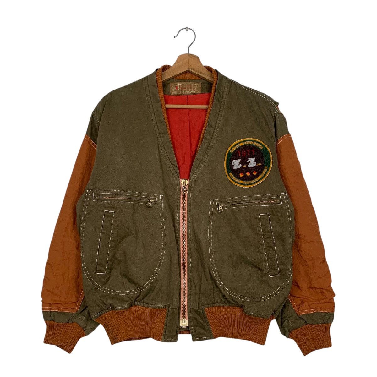 Japanese Brand Japanese Brand Zig Zag Color Block Bomber Jacket Size US M / EU 48-50 / 2 - 1 Thumbnail