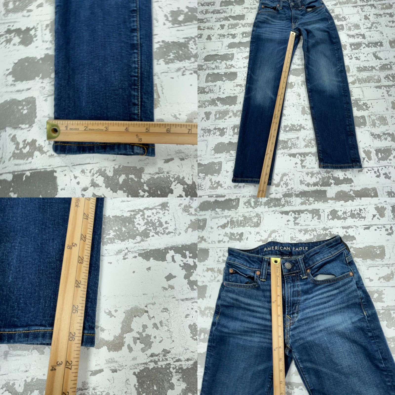 American Eagle Outfitters American Eagle Jeans Men Athletic Fit Dark Wash Blue 26x28 5-Pocket Denim Jeans Mens Athletic Fit 26 waist Regular Rise Mid Distressed No Vintage No Size US 26 / EU 42 - 8 Thumbnail