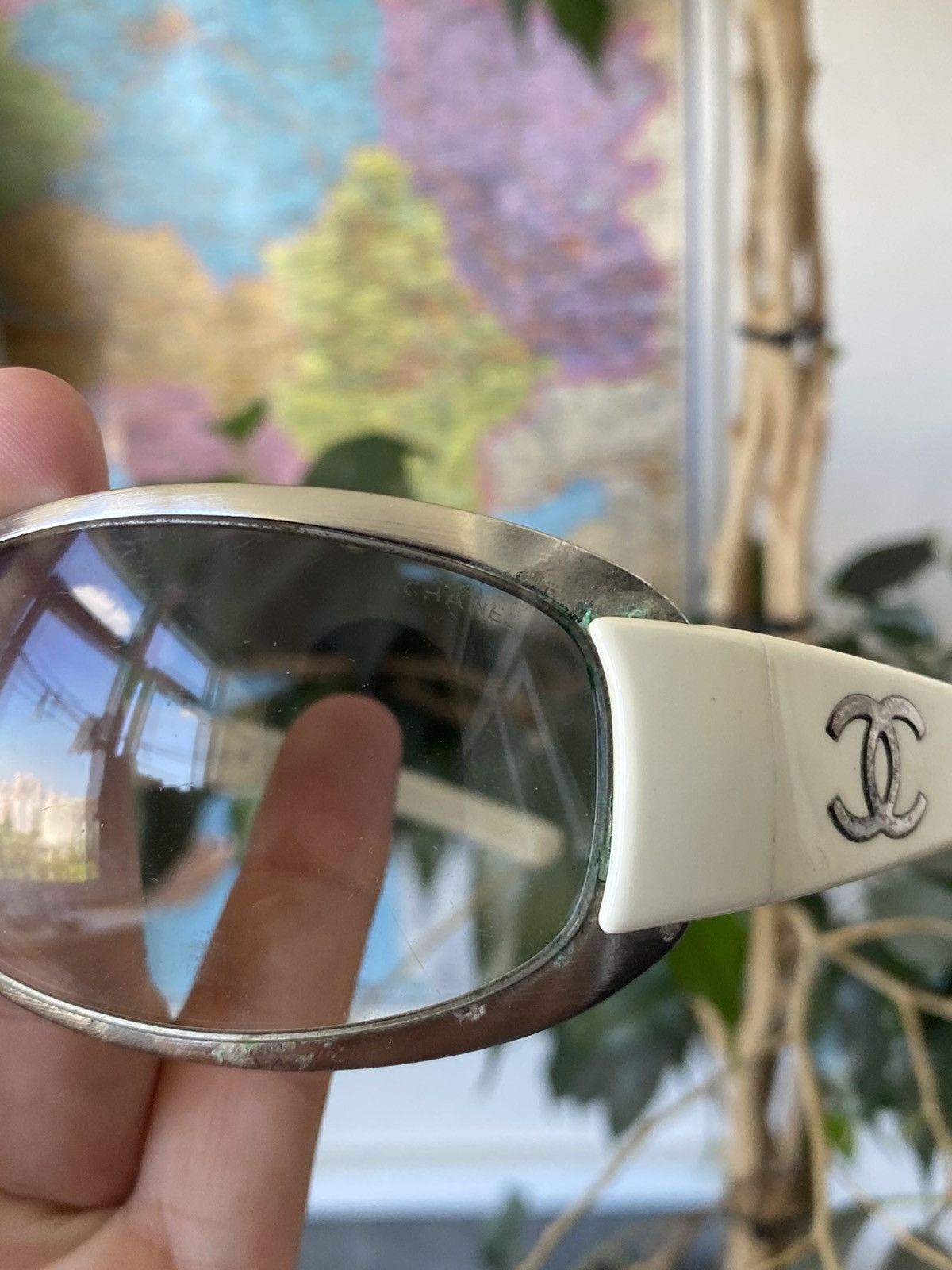 Chanel Chanel sunglasses white/grey authentic Size ONE SIZE - 4 Thumbnail