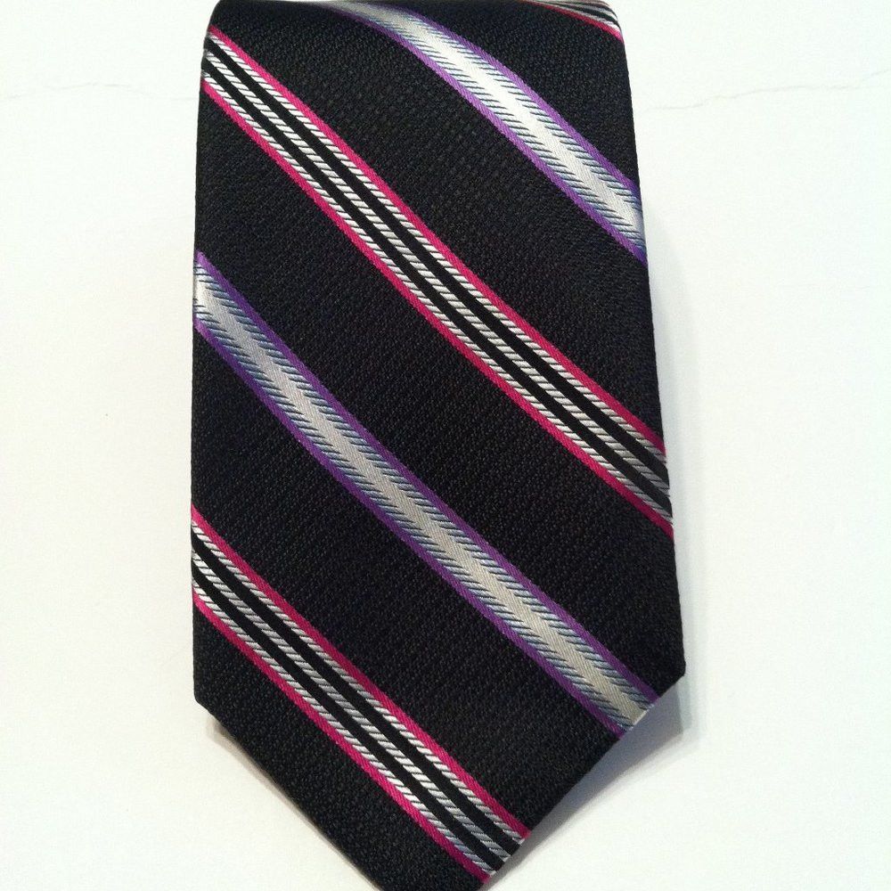 Robert Talbott ROBERT TALBOTT MENS NEW BLACK SILK TIE WIDTH: 3 1/2" Size ONE SIZE - 2 Thumbnail