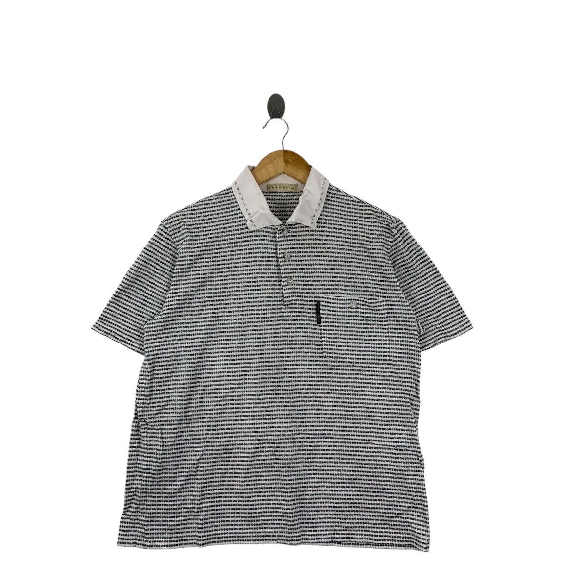 Other RAIKA STYLE Design Black White Micro Stripe Polo Tee Shirt Size US M / EU 48-50 / 2 - 3 Thumbnail