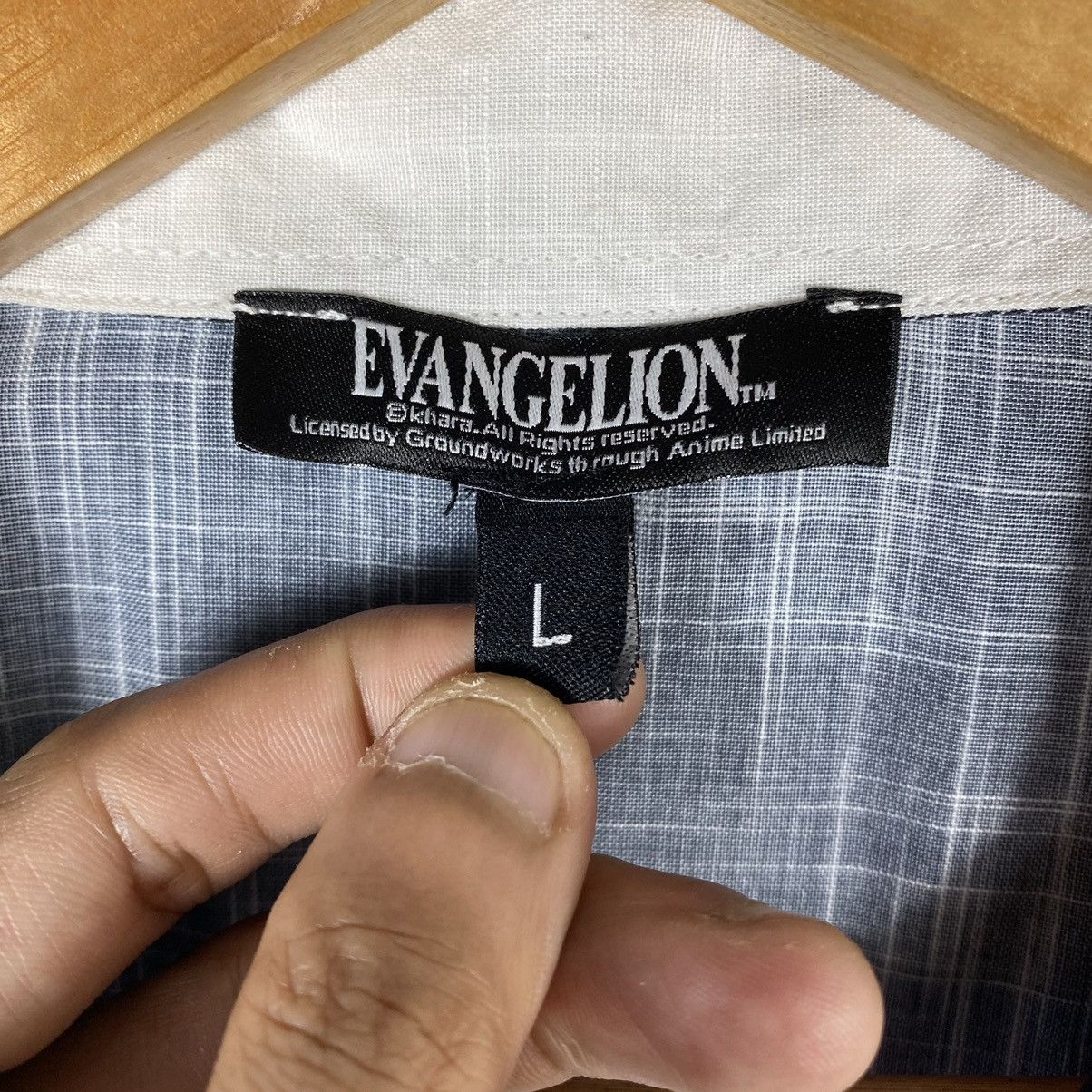 Japanese Brand × Vintage EVANGELION REI AYANAMI ANIME OPEN COLLAR BUTTON UPS Size US L / EU 52-54 / 3 - 9 Thumbnail