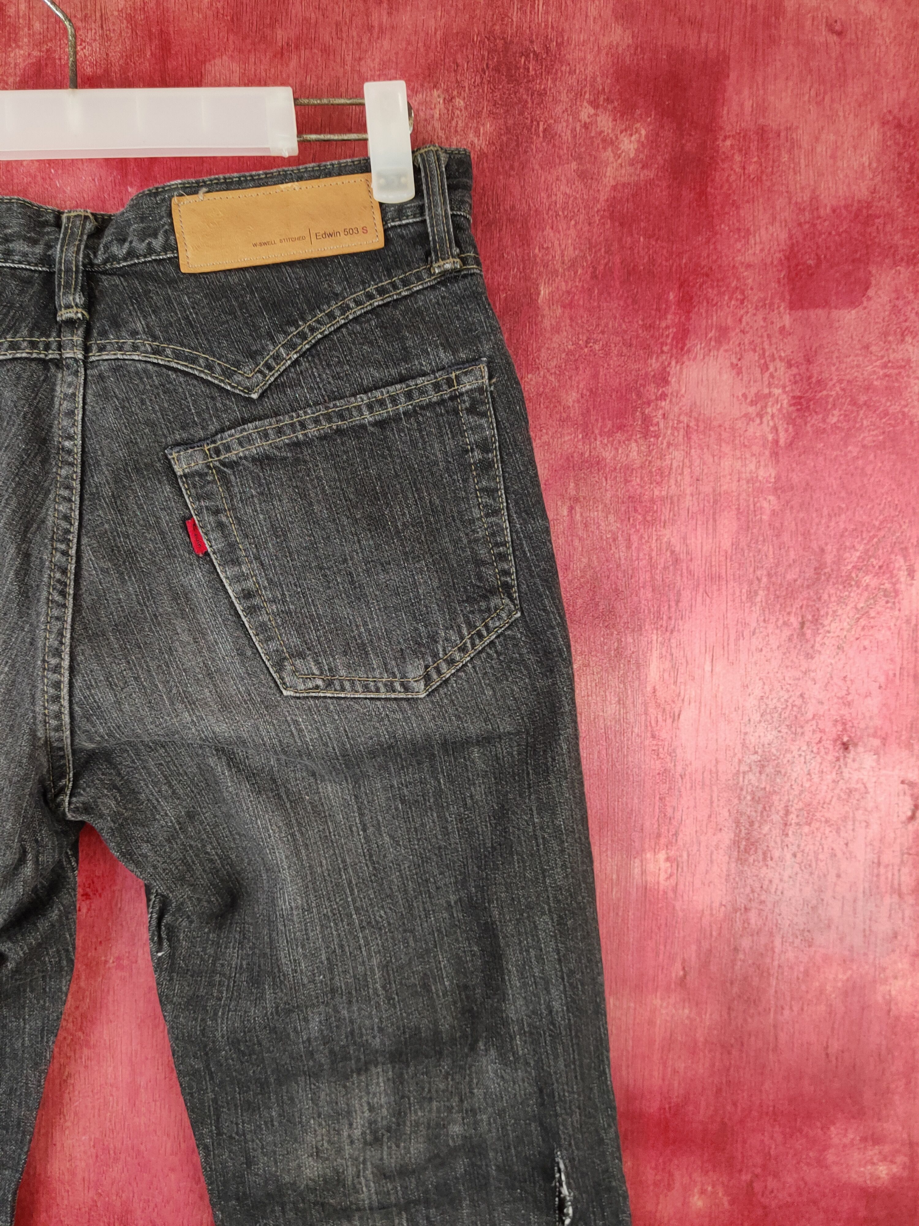 Edwin × Japanese Brand Edwin Black Distressed Ripped Jeans #S1851 Size US 29 - 12 Thumbnail