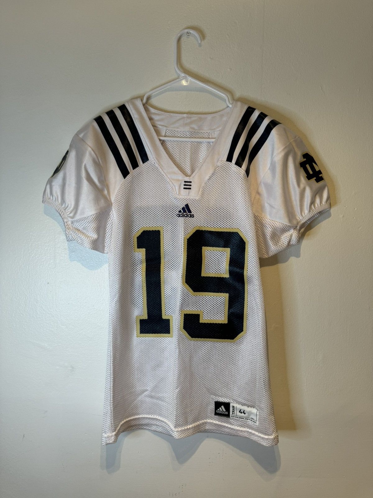 Adidas Notre Dame Fighting #19 Game Worn Jersey Size 44