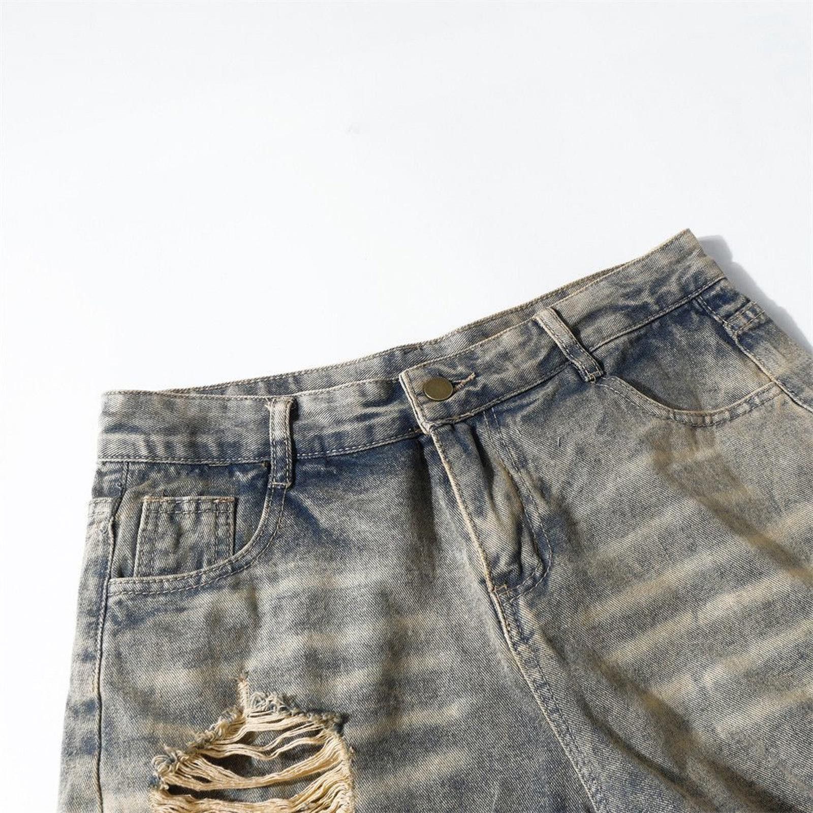 Jean × Vintage Distressed Washed Baggy Wide Leg Jeans Size US 32 / EU 48 - 3 Thumbnail