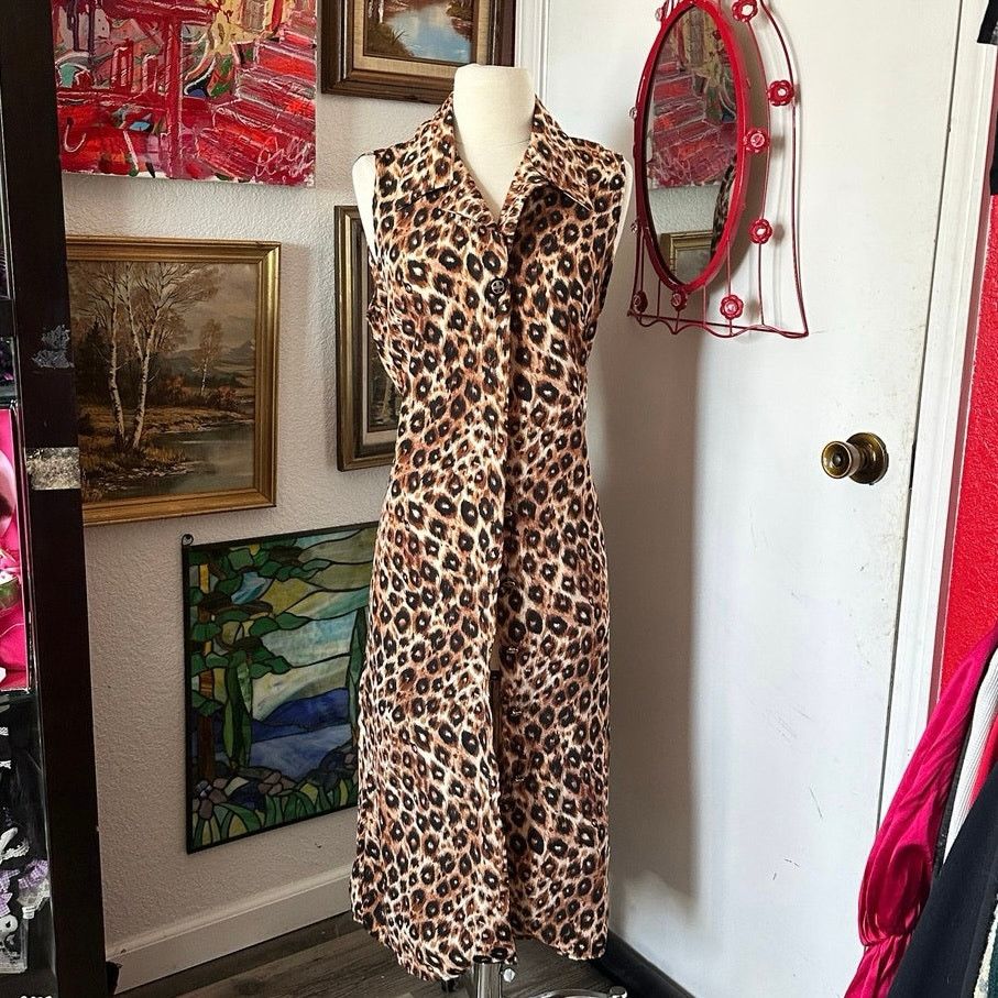 Other olivia rose leopard print button up dress maxi Size L / US 10 / IT 46 - 1 Thumbnail