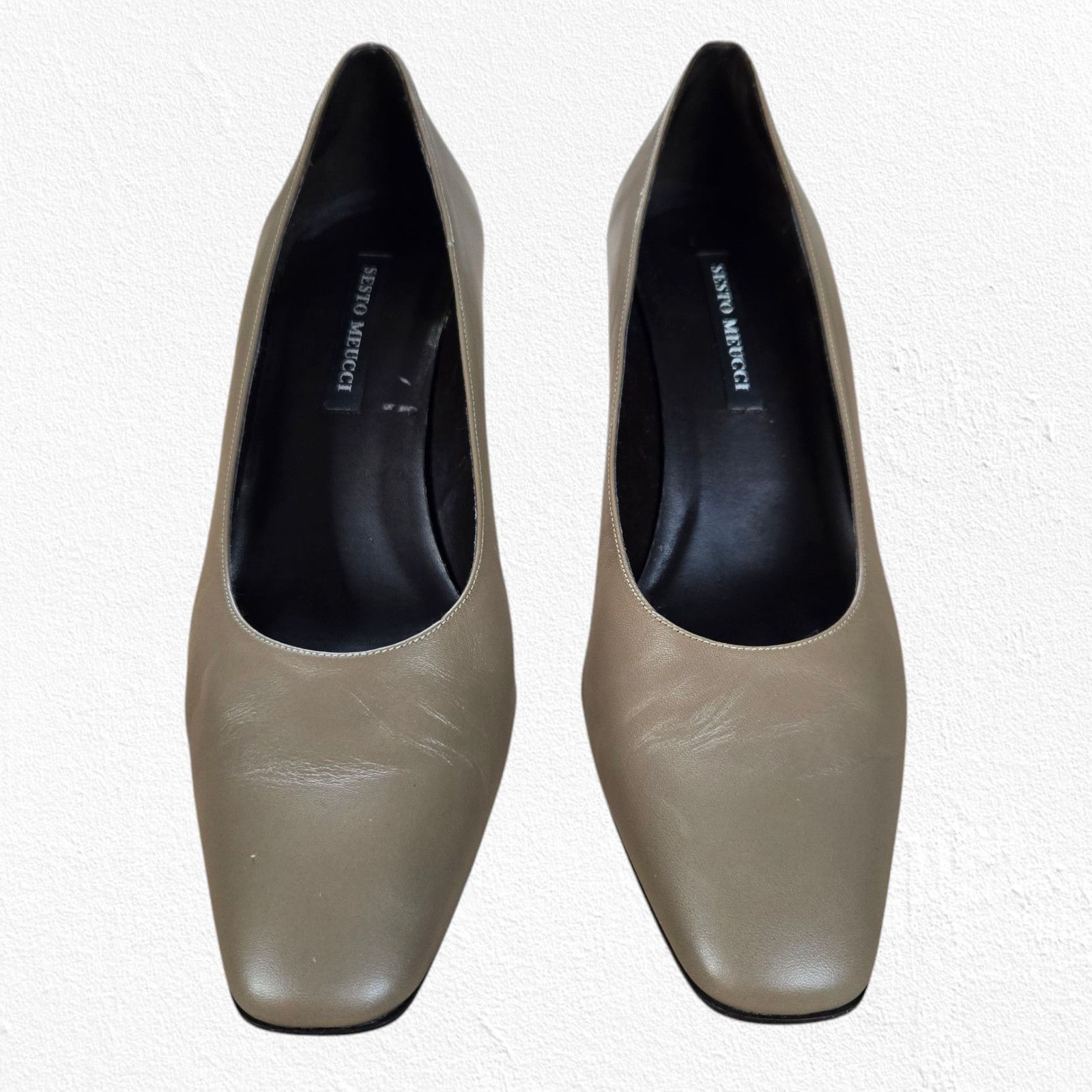 Vintage Vintage Sesto Meucci Taupe Square Toe Block Heel Size 9.5 Size US 9.5 / IT 39.5 - 3 Thumbnail