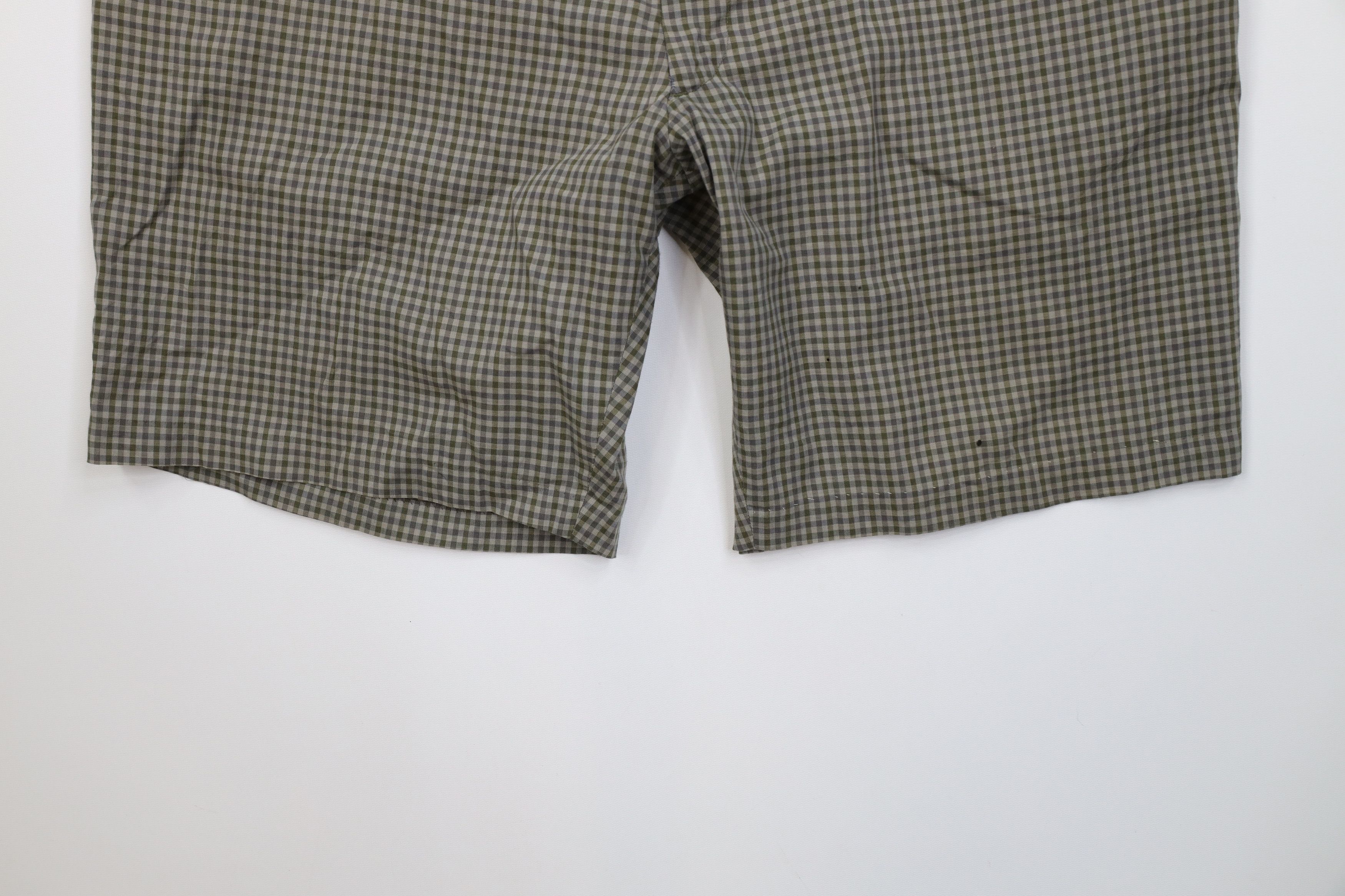 Vintage Vintage 50s Streetwear Knee Chino Shorts Green Plaid USA Size US 40 / EU 56 - 4 Thumbnail