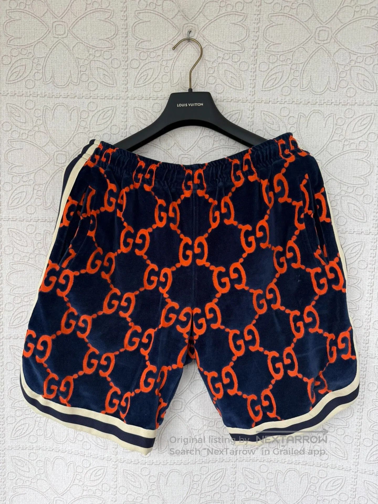 Gucci gucci double g print velour shorts size m. Size US 30 / EU 46 - 1 Thumbnail