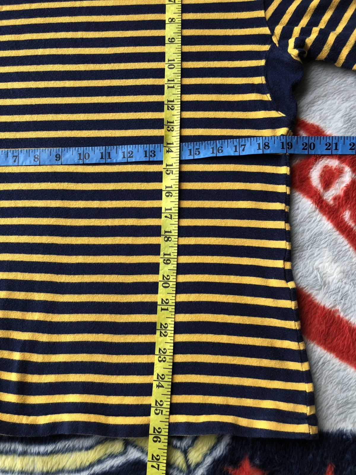 Blue Blue Japan Vintage Blue/Blue Japan Stripe Blue Yellow Shirt Tee Size US S / EU 44-46 / 1 - 10 Thumbnail