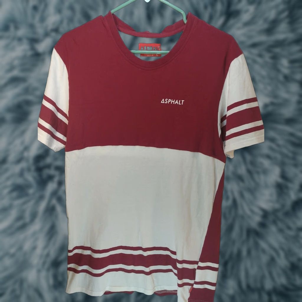 Vintage X L RED & WHITE ASPHALT SS TSHIRT 100% COTTON MEN XL Red White T-Shirt XL 100% Cotton Men Size US XL / EU 56 / 4 - 1 Thumbnail