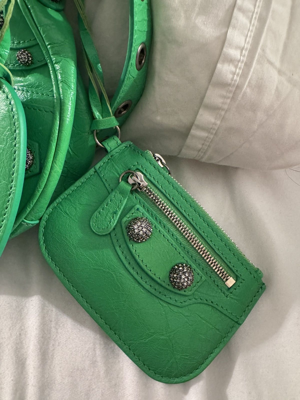 Balenciaga Balenciaga Leather Le Cagole Green Shoulder Bag Size ONE SIZE - 3 Thumbnail