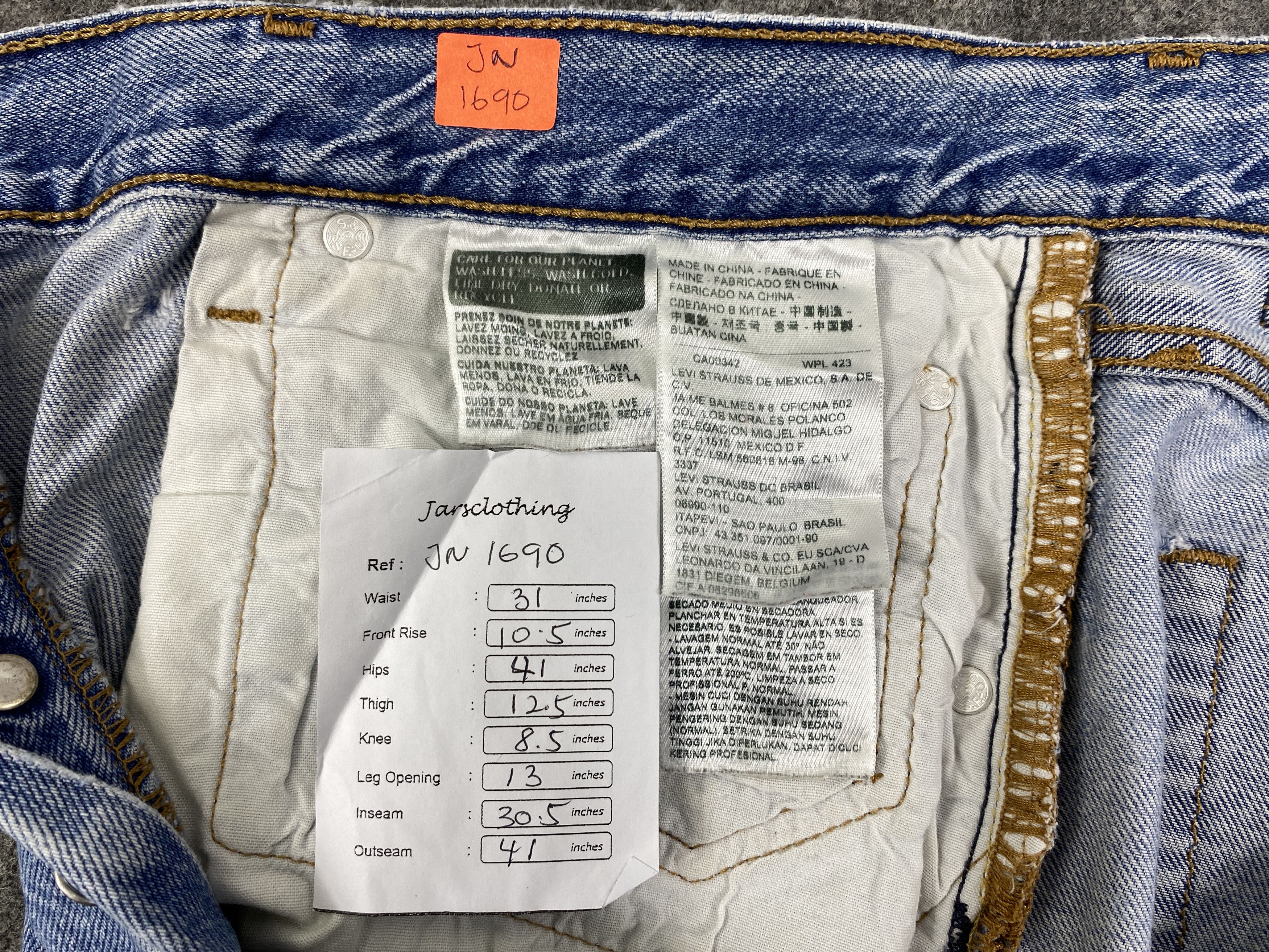 Japanese Brand Light Wash Levi's 501 Jeans 31x30.5 Denim -JN1690 Size US 31 - 8 Thumbnail