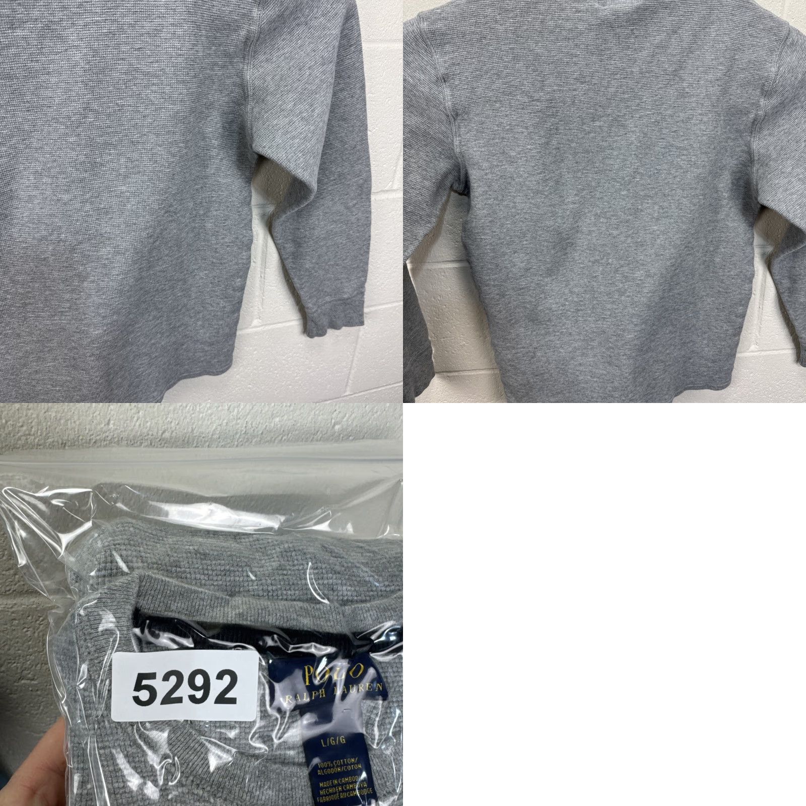 Polo Ralph Lauren Polo Ralph Lauren Men's Classic Fit Thermal Long Sleeve Shirt L Light Gray Size US L / EU 52-54 / 3 - 10 Thumbnail