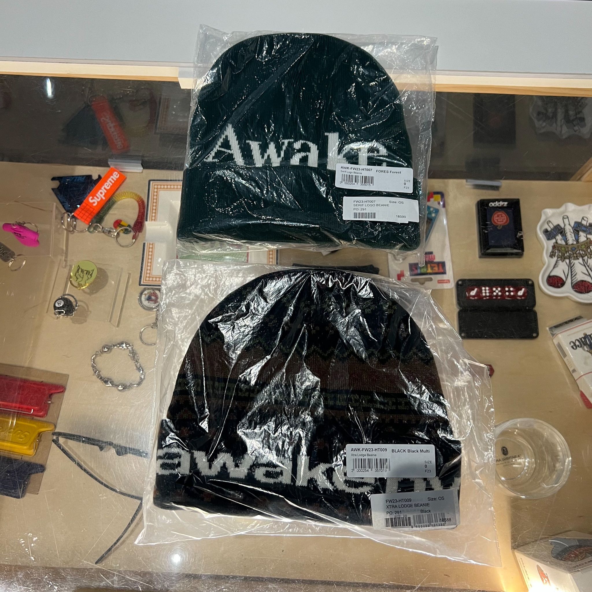 Awake NY Awake NY Serif Logo Beanie Forest Green Size ONE SIZE - 3 Thumbnail
