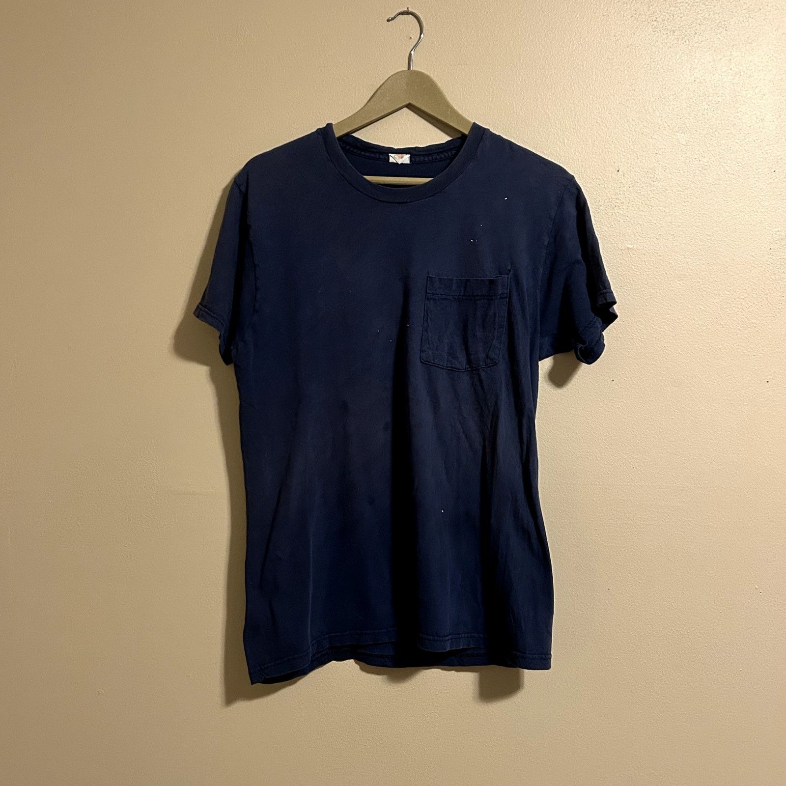 Fruit Of The Loom Vintage Fruit of The Loom Navy Selvedge pocket T-Shirt Size US L / EU 52-54 / 3 - 1 Thumbnail