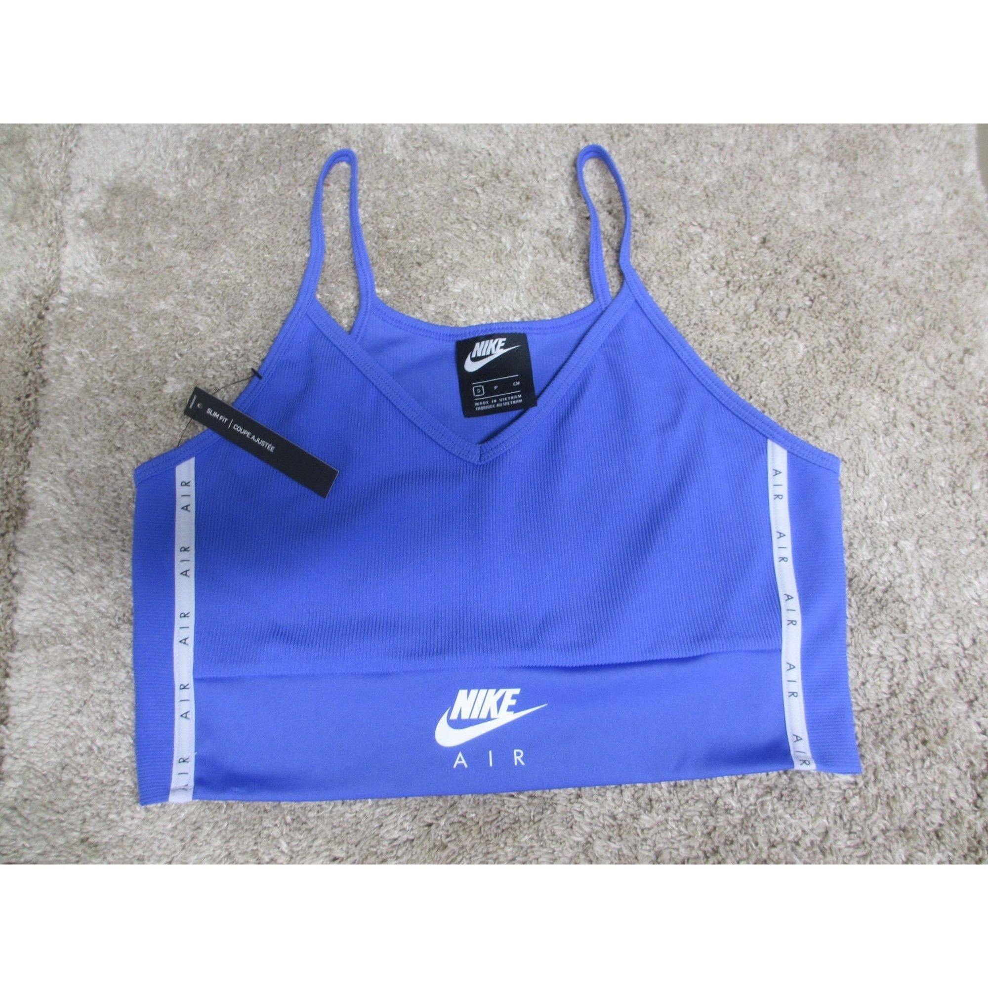 Nike Nike Air Women's Air Ribbed Purple Bra With Straps - Size S Size ONE SIZE - 2 Thumbnail